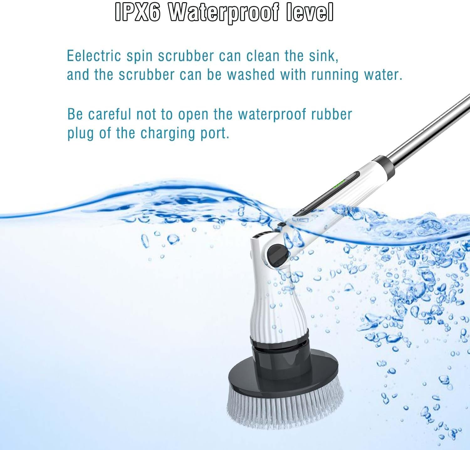 Electric Spin Scrubber, 8 in 1 Electric Cleaning Brush, Cordless Rechargeable Scrub Brush with 8 Replaceable Brush Heads