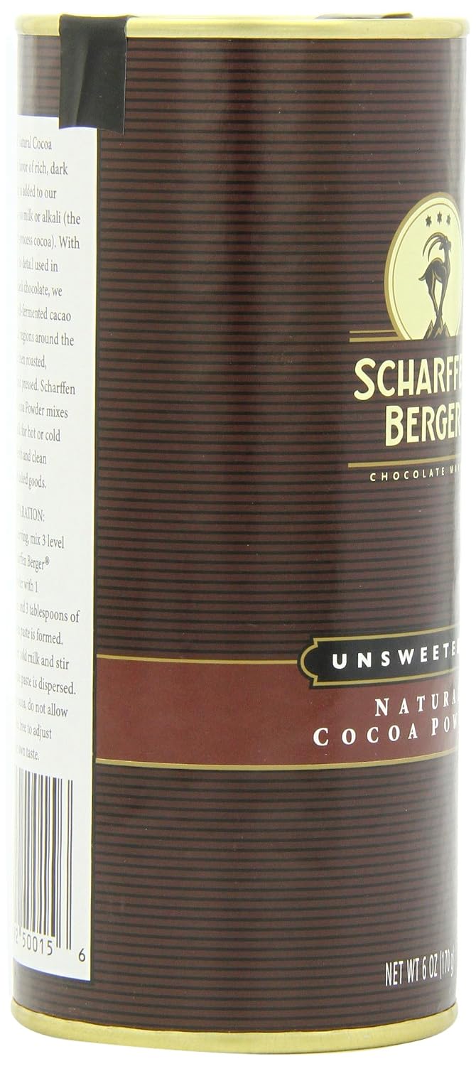 Scharffen Berger Natural Unsweetened Cocoa Powder, 6-Ounce Canisters (Pack of 2)