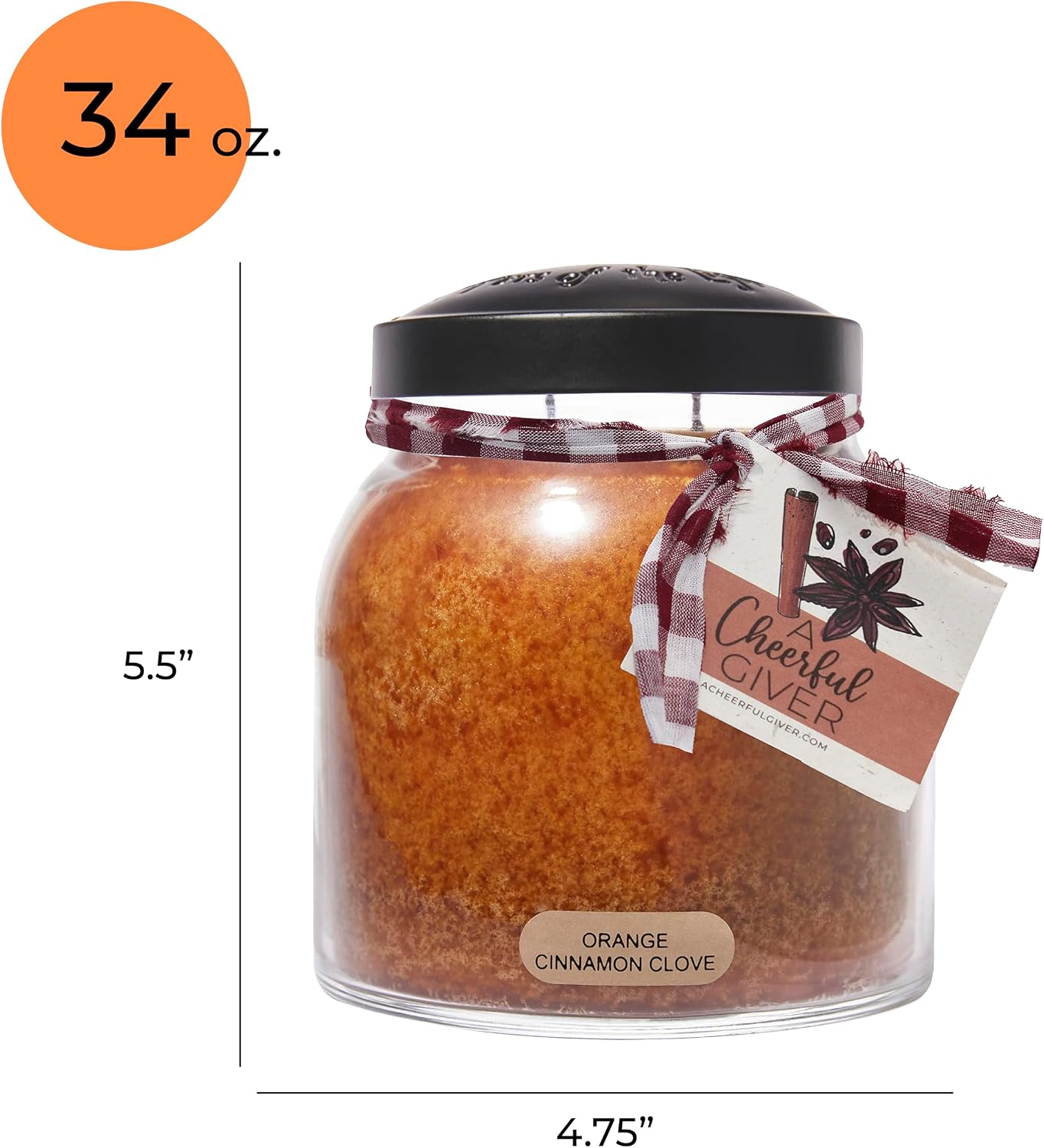 A Cheerful Giver - Juicy Apple - 34oz Papa Scented Candle Jar with Lid - Keepers of the Light - 155 Hours of Burn Time, Gift for Women, Red | Long Lasting Aromatherapy Candle with up to 155 Hours of Burn Time - Gift Ready (34oz)