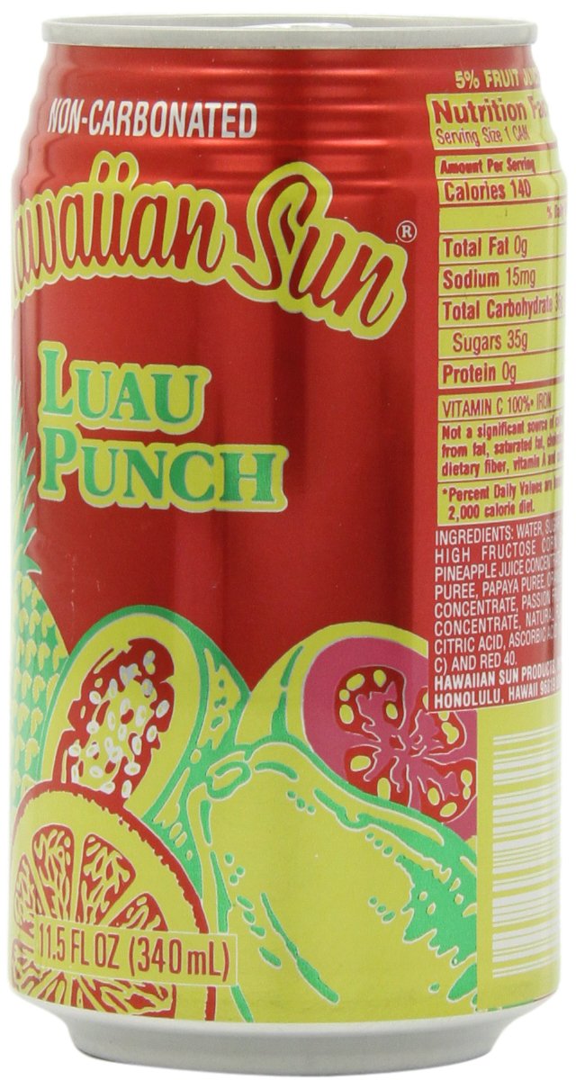 Hawaiian Sun Drink, Luau Punch, 11.5-Ounce (Pack of 24)