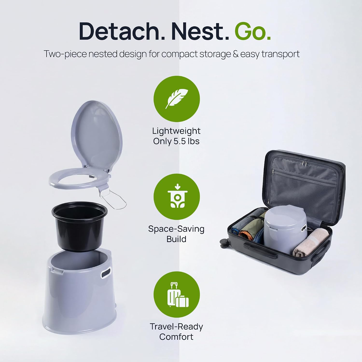 PLAYBERG Portable Travel Toilet for Camping and Hiking
