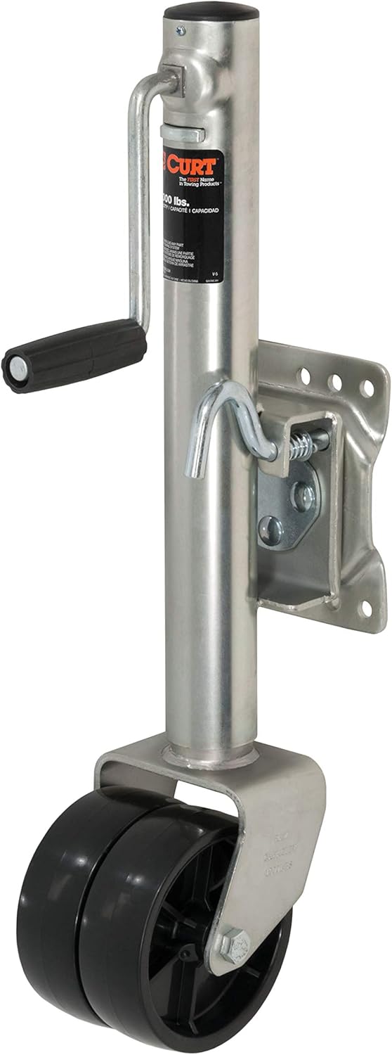 CURT 28155 Marine Boat Trailer Jack with 6-Inch Wheels, 1,500 lbs., 10-3/8 Inches Vertical Travel