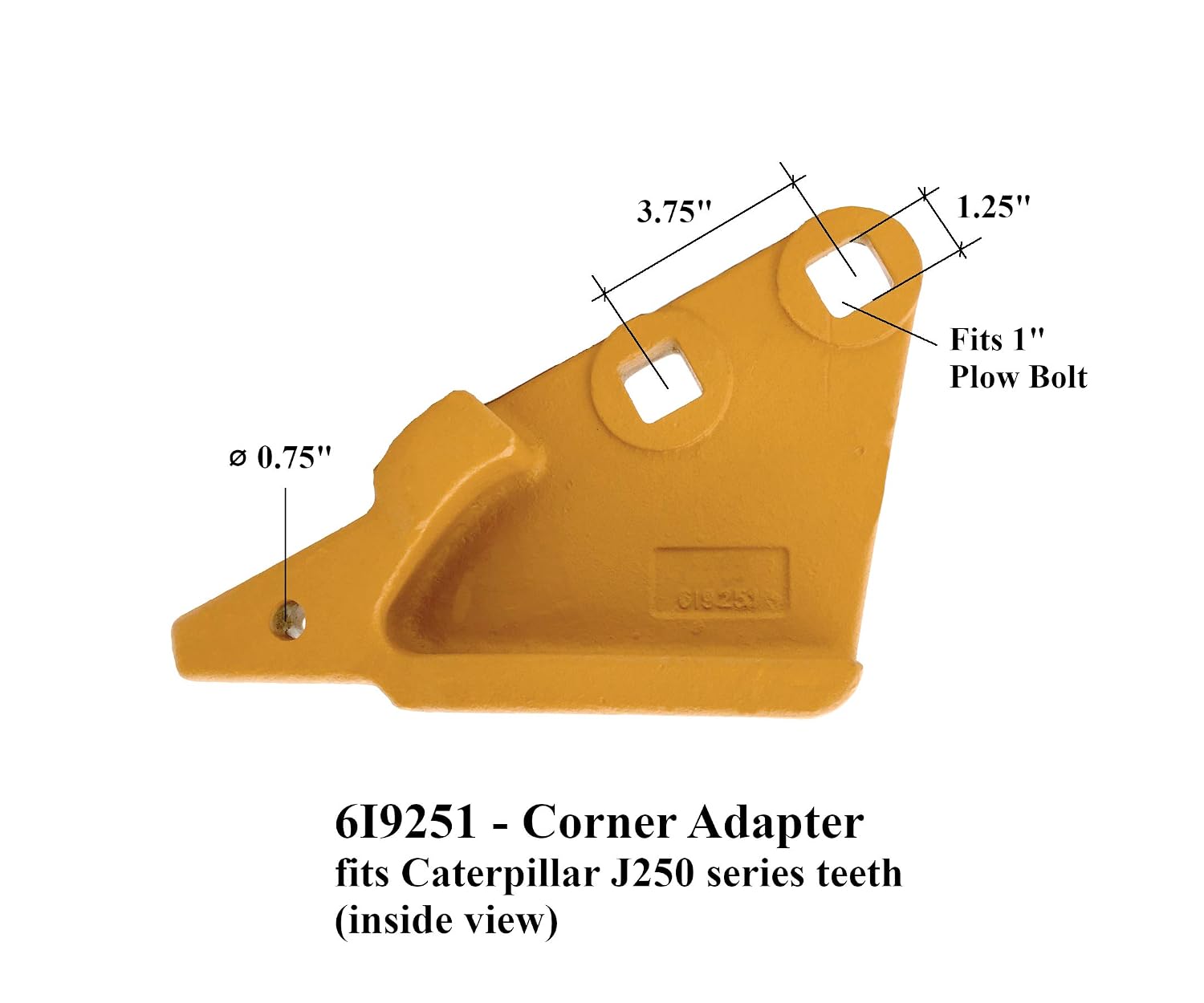 Bolt-on Bucket Adapter, Segment, Tooth Combo, Fits Many CAT 963, 953, 951, 936