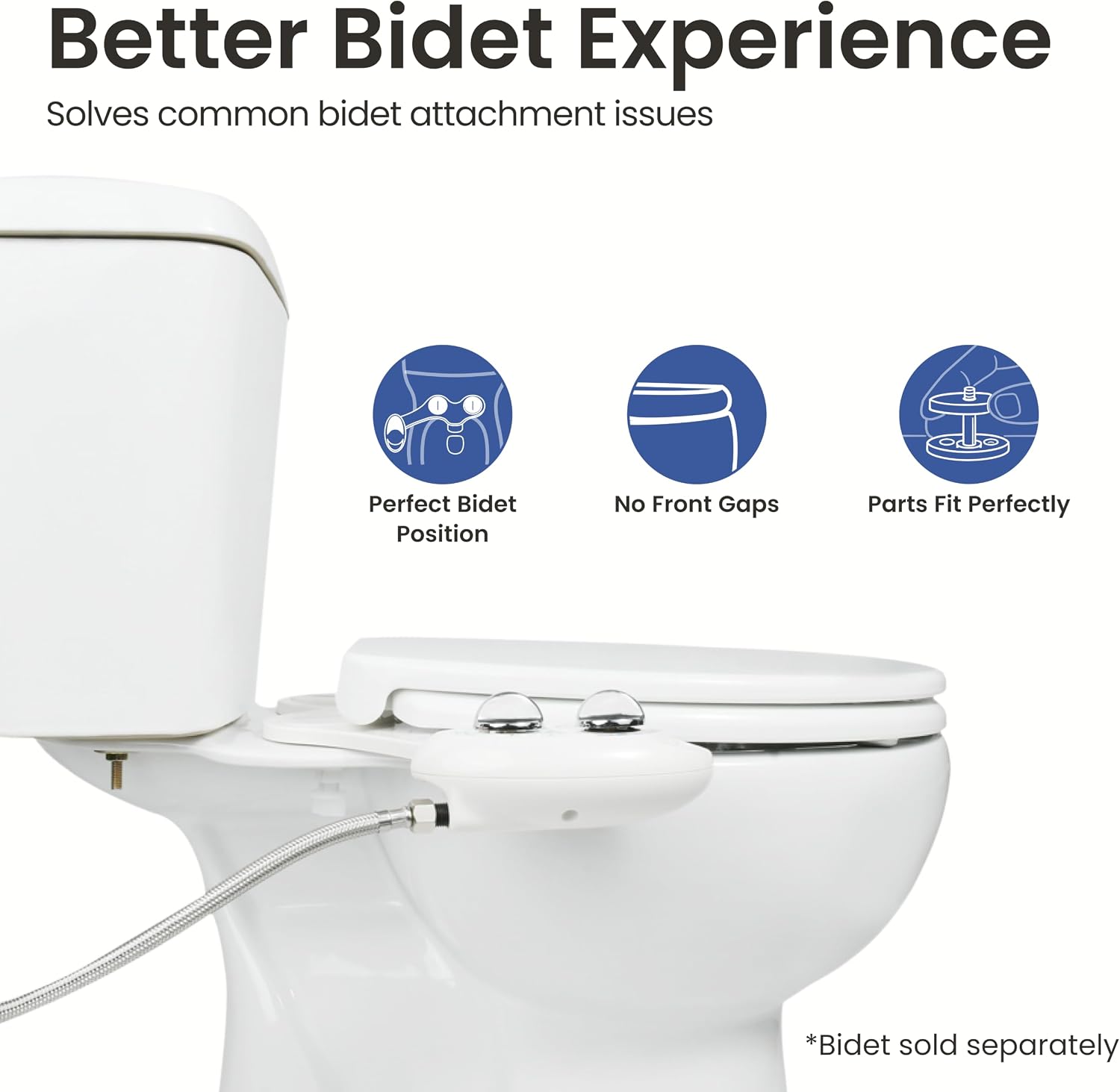 LUXE TS1008E Slow Close Elongated Comfort Fit Toilet Seat, White
