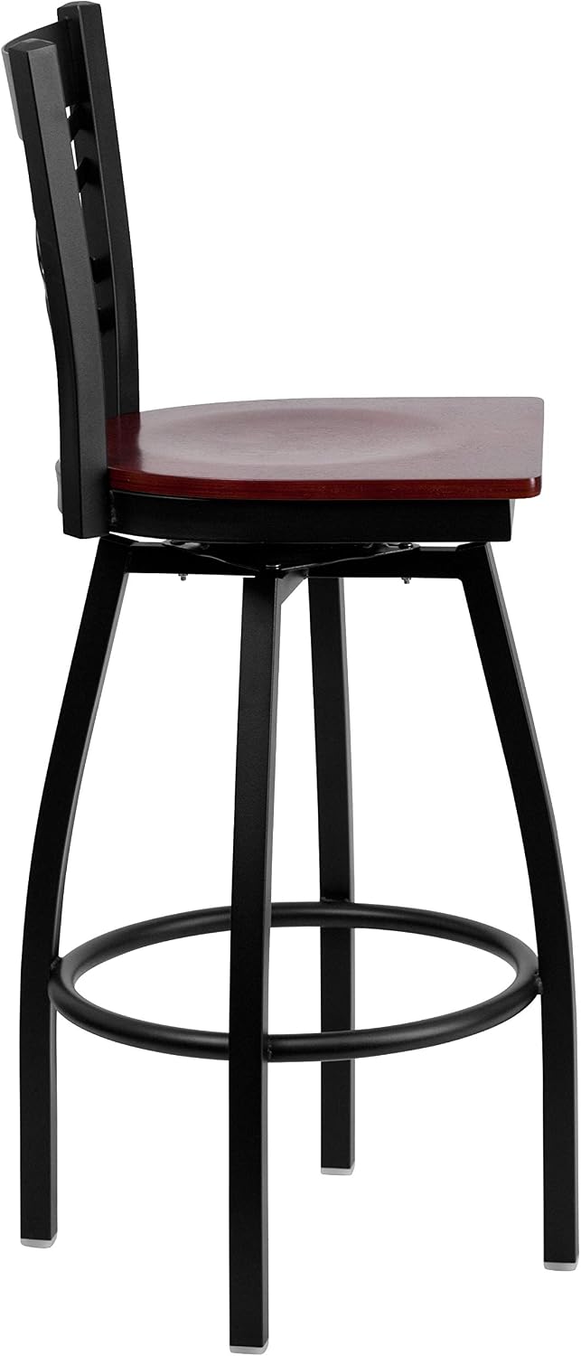 Flash Furniture Hercules Series "X" Back Metal Restaurant Barstool, Modern Upholstered Armless Bar Height Chair for Restaurants and Kitchens, Black | X Back Style, Vinyl Upholstery, Durable Construction, Commercial Use