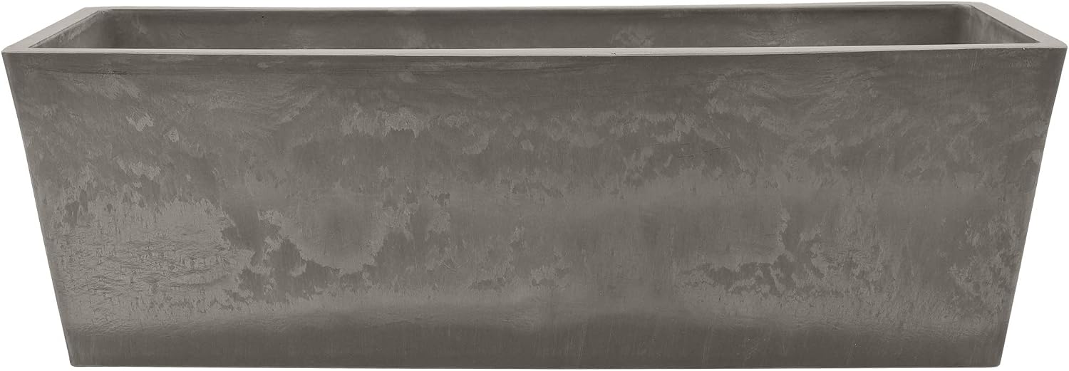 Arcadia Garden Products PSW U45CT Plastic/Stone/Wood Composite Simplicity Window Box, No Drainage Hole (Drillable), 17.5" x 7" x 6", Cement Color