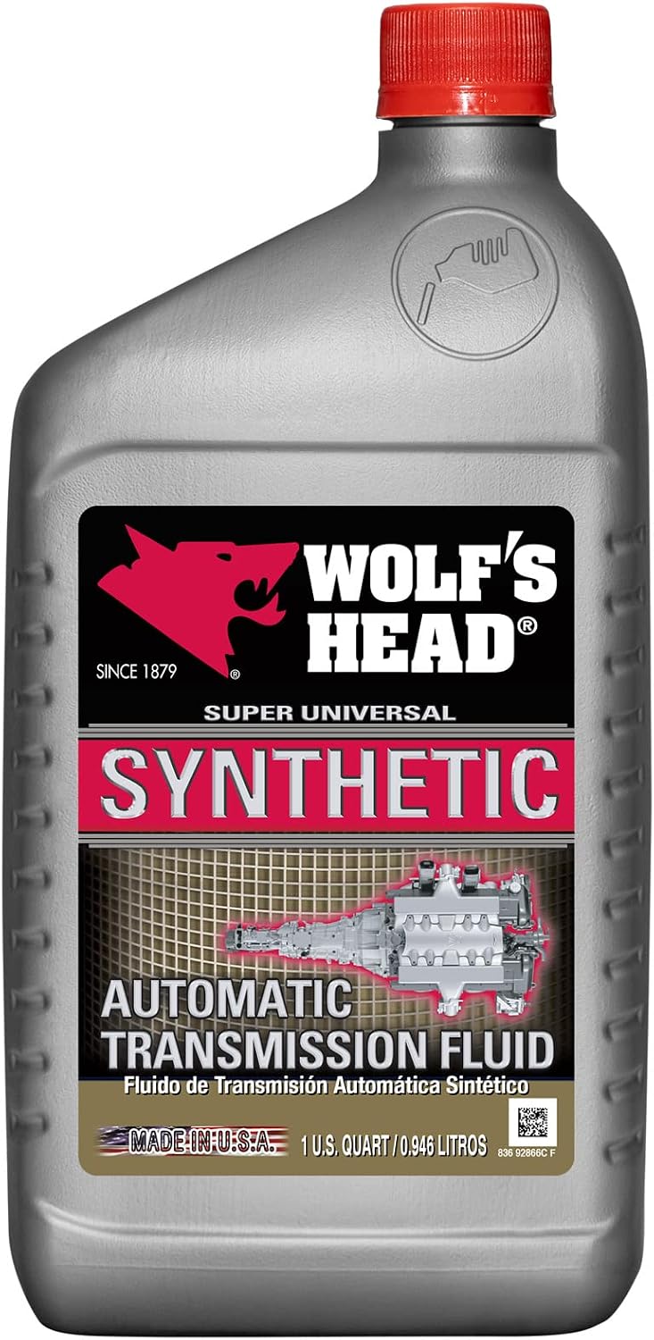 Wolf's Head Super Universal Synthetic Automatic Transmission Fluid (836-92866-56) 1 Quart Bottle, Pack of 12 | Made in USA