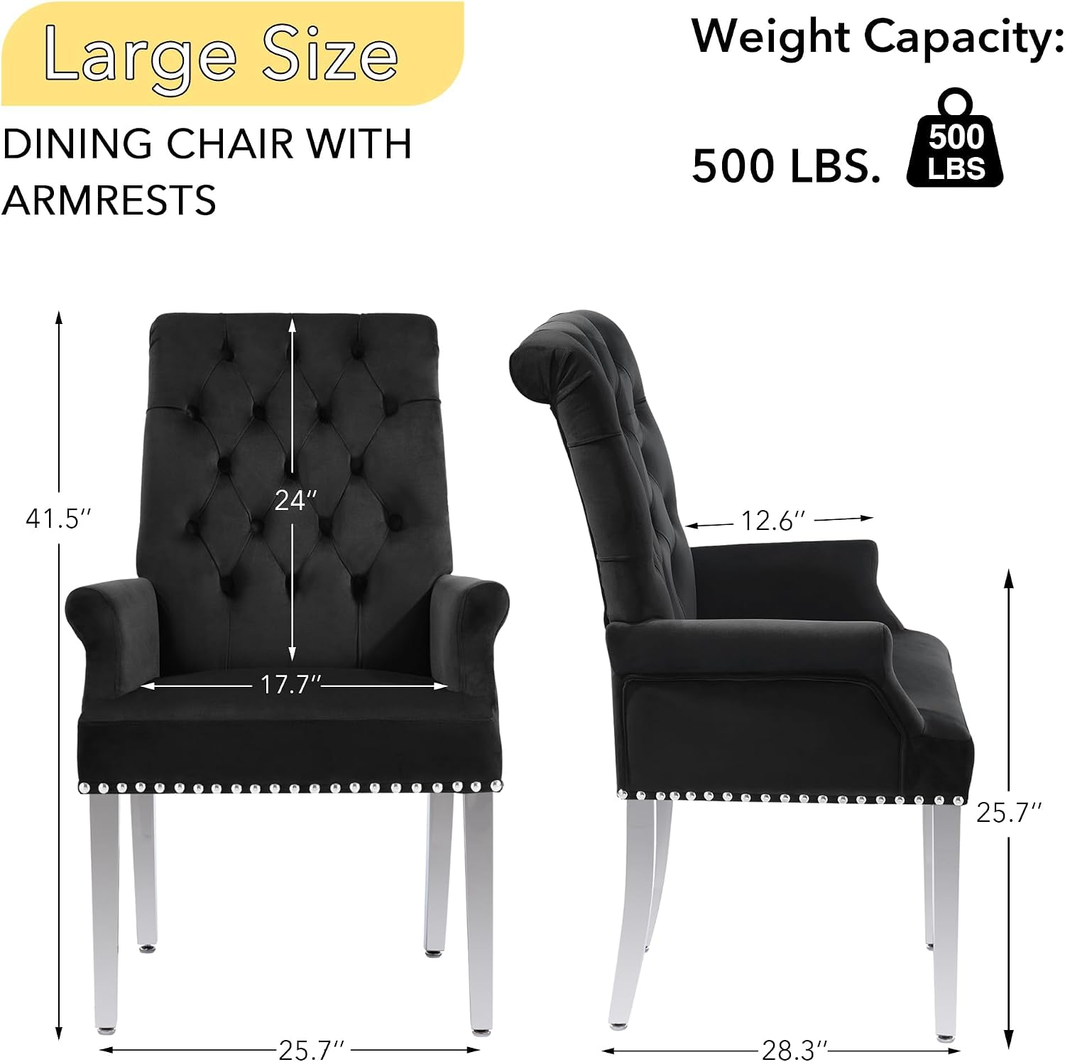 adochr Dining Chairs with Arms,Linen High Back Dining Room Chairs, Beige