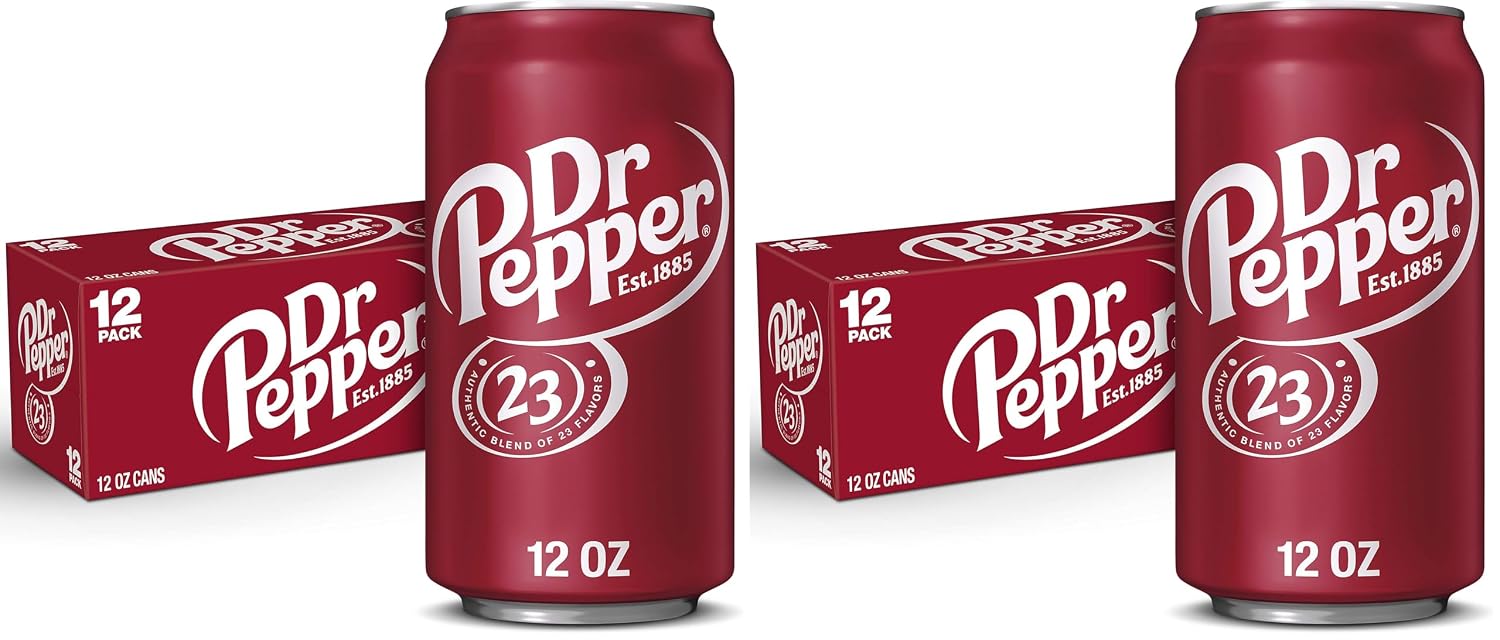 Diet Dr Pepper Soda, 12 fl oz cans, pack of 12