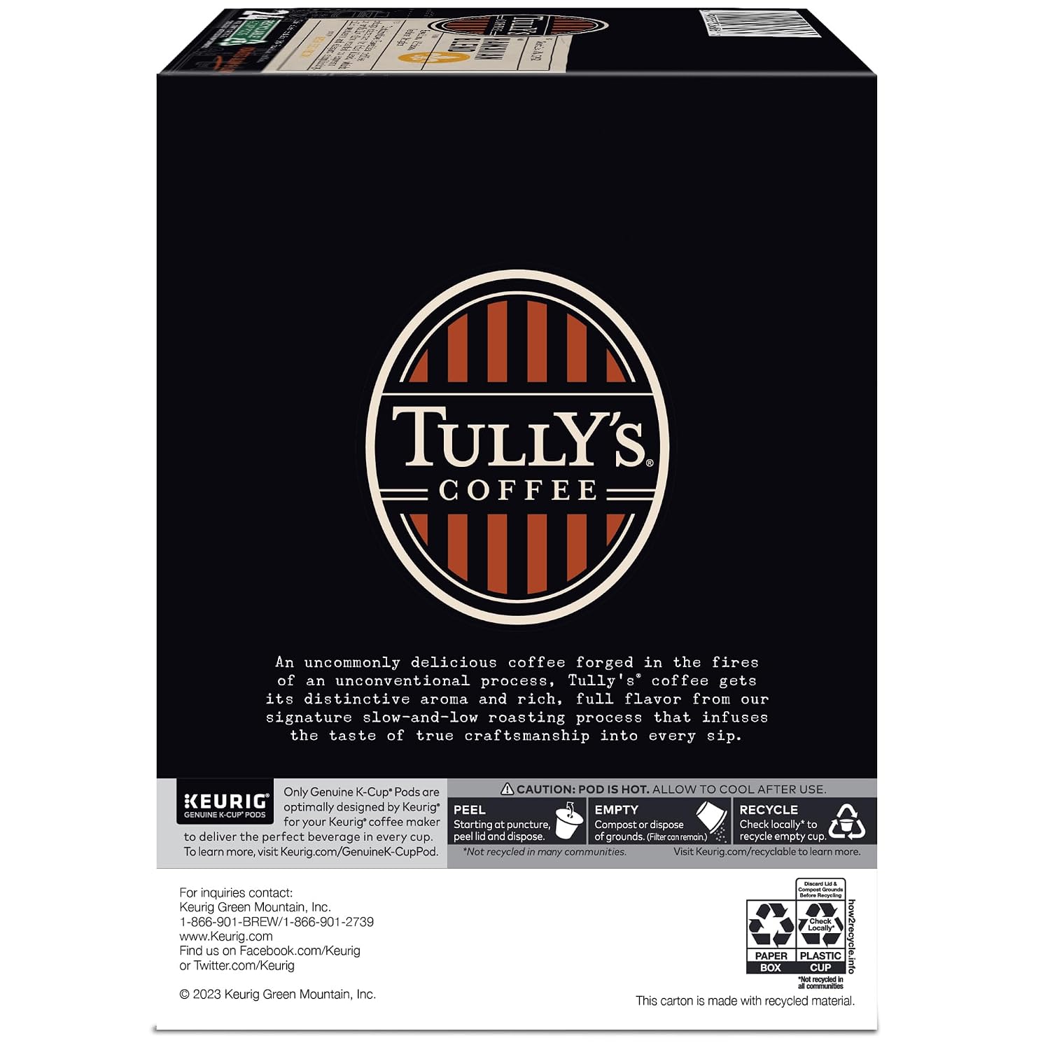 Tully's Coffee Hawaiian Blend Keurig Single-Serve K-Cup Pods, Medium Roast Coffee, 96 Count