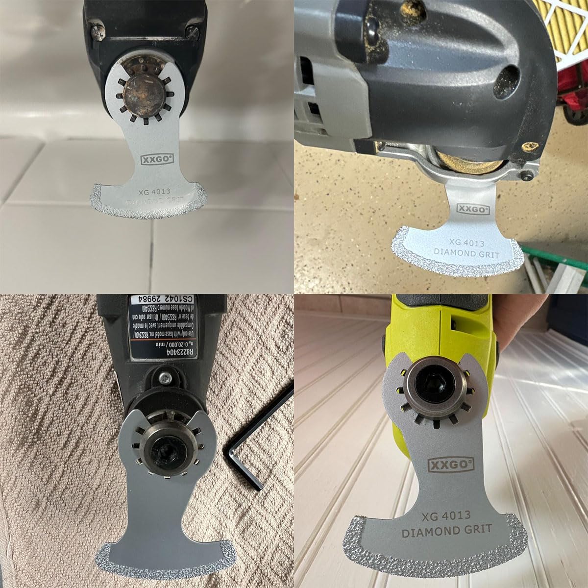 XXGO 4 Pcs Oscillating Multi Tool Diamond Grout Removal Blades XG4002D