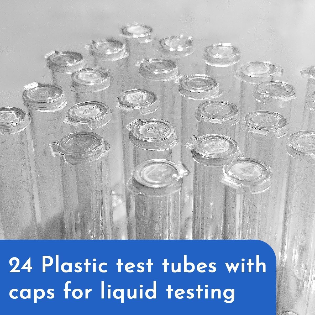 API REPLACEMENT PLASTIC TEST TUBES WITH CAPS For Any Aquarium Test Kit Including API Freshwater Master Test Kit 24-Count Box