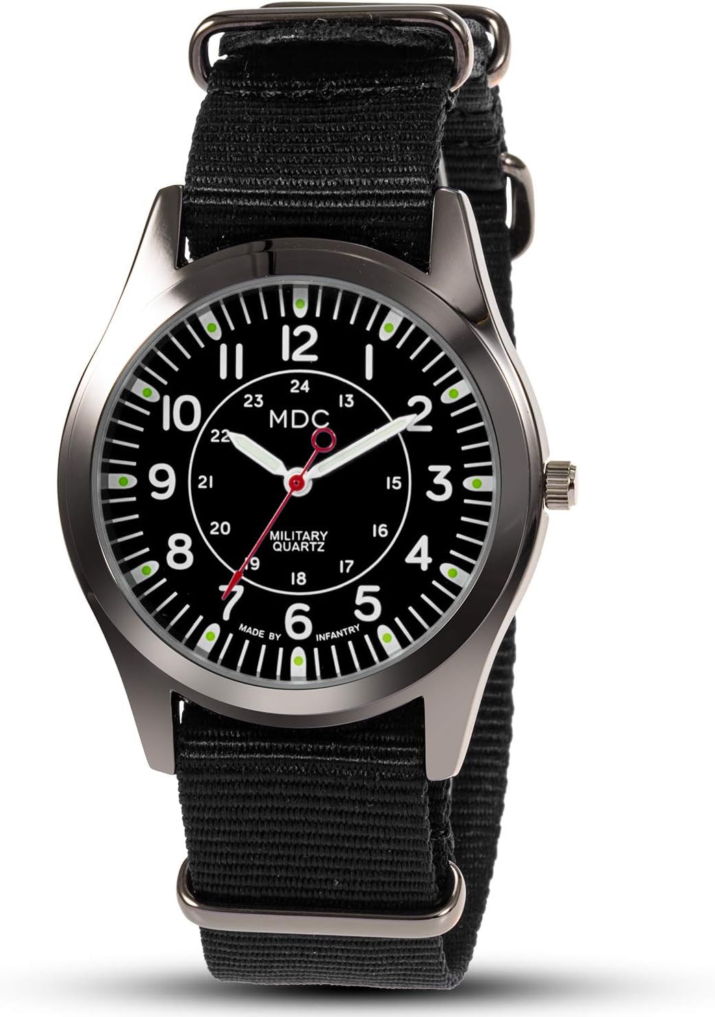 Infantry MDC Mens Military Field Watch, Japanese Quartz, Slip-Thru Nylon