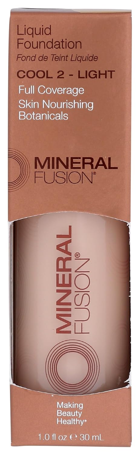 Mineral Fusion Full Coverage Liquid Foundation (Cool 1, Fair), 1 Fl Oz