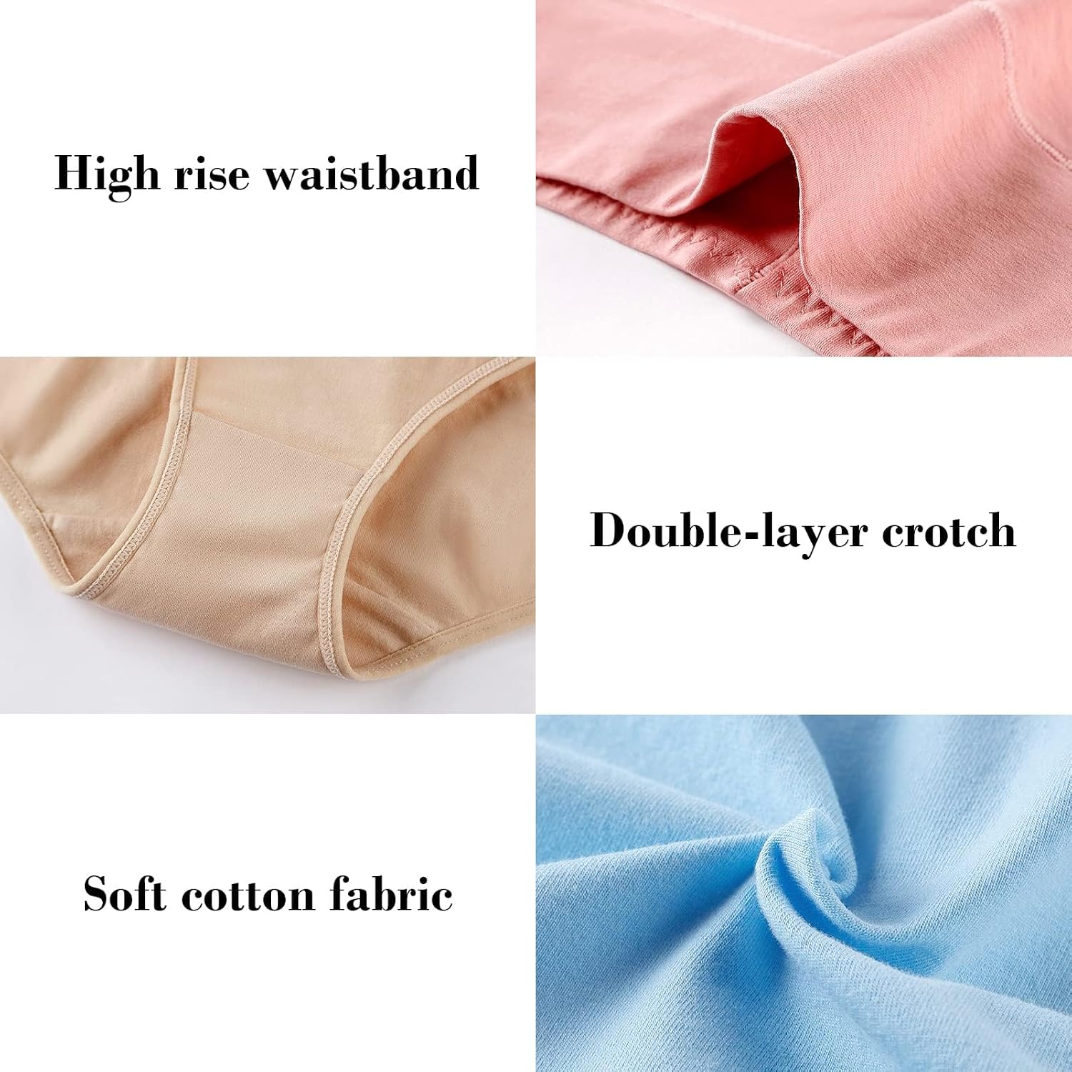 Womens Tummy Control Underwear Cotton High Waisted Full Briefs
