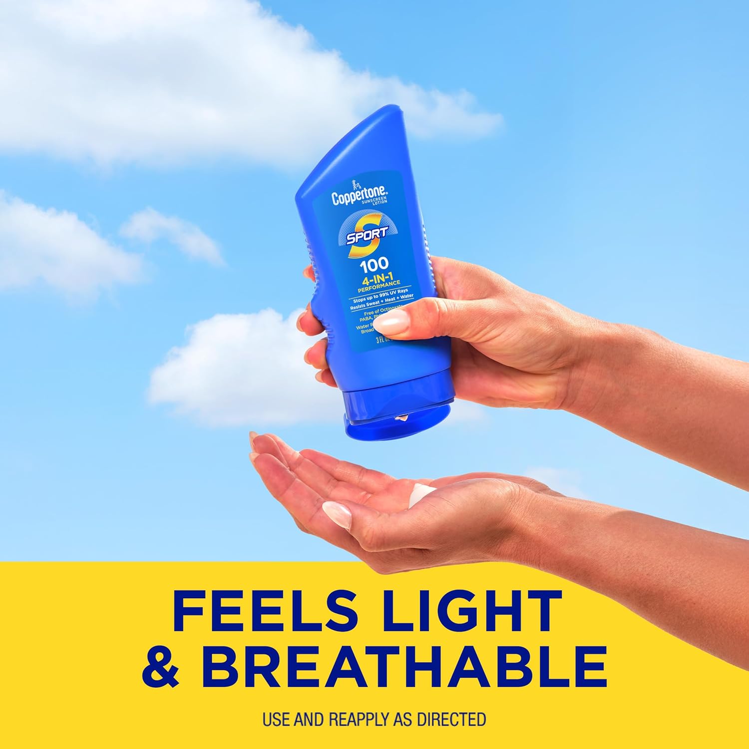 Coppertone SPORT Sunscreen Lotion SPF 30, 7 FL OZ | Sunscreen Lotion with Vitamin E, Sweat, Heat and Water Resistant, PABA, Oxybenzone, Octinoxate, Paraben and Dye Free