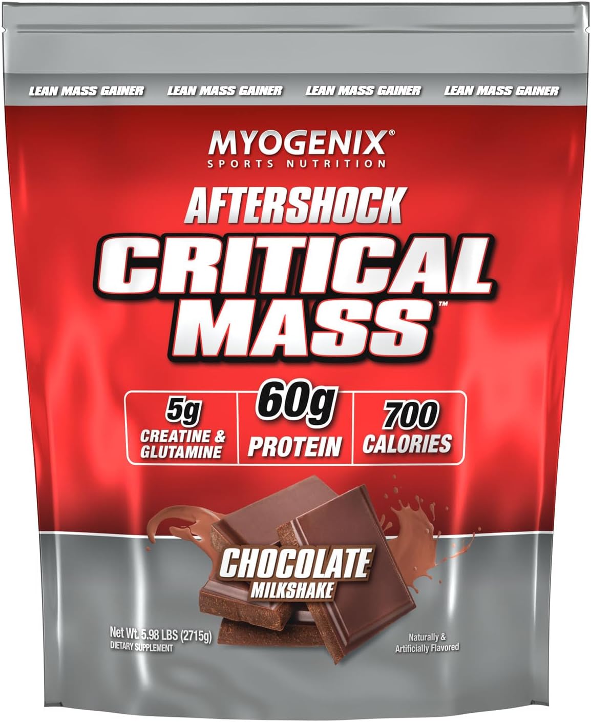 Myogenix Critical Mass Gainer – Muscle Mass Weight Gain Supplement, Zero Lactose Whey Protein Powder – Anabolic Whey Protein – Chocolate Milkshake (6.01 lbs)