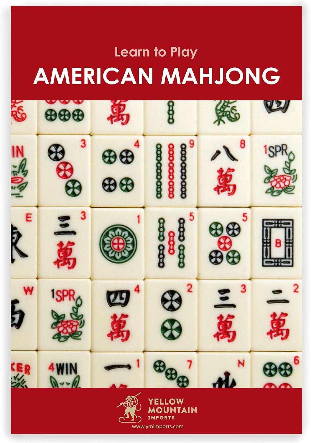 Yellow Mountain Imports American Mahjong Set, Chinoise with Soft Leatherette Case - Racks with Pushers, Scoring Coins, Dice, and Wind Indicator