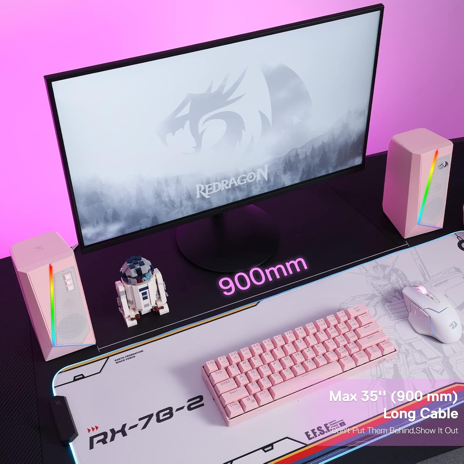 Redragon GS520 Wired 2.0 Channel Stereo Sound Desktop RGB Computer Speakers