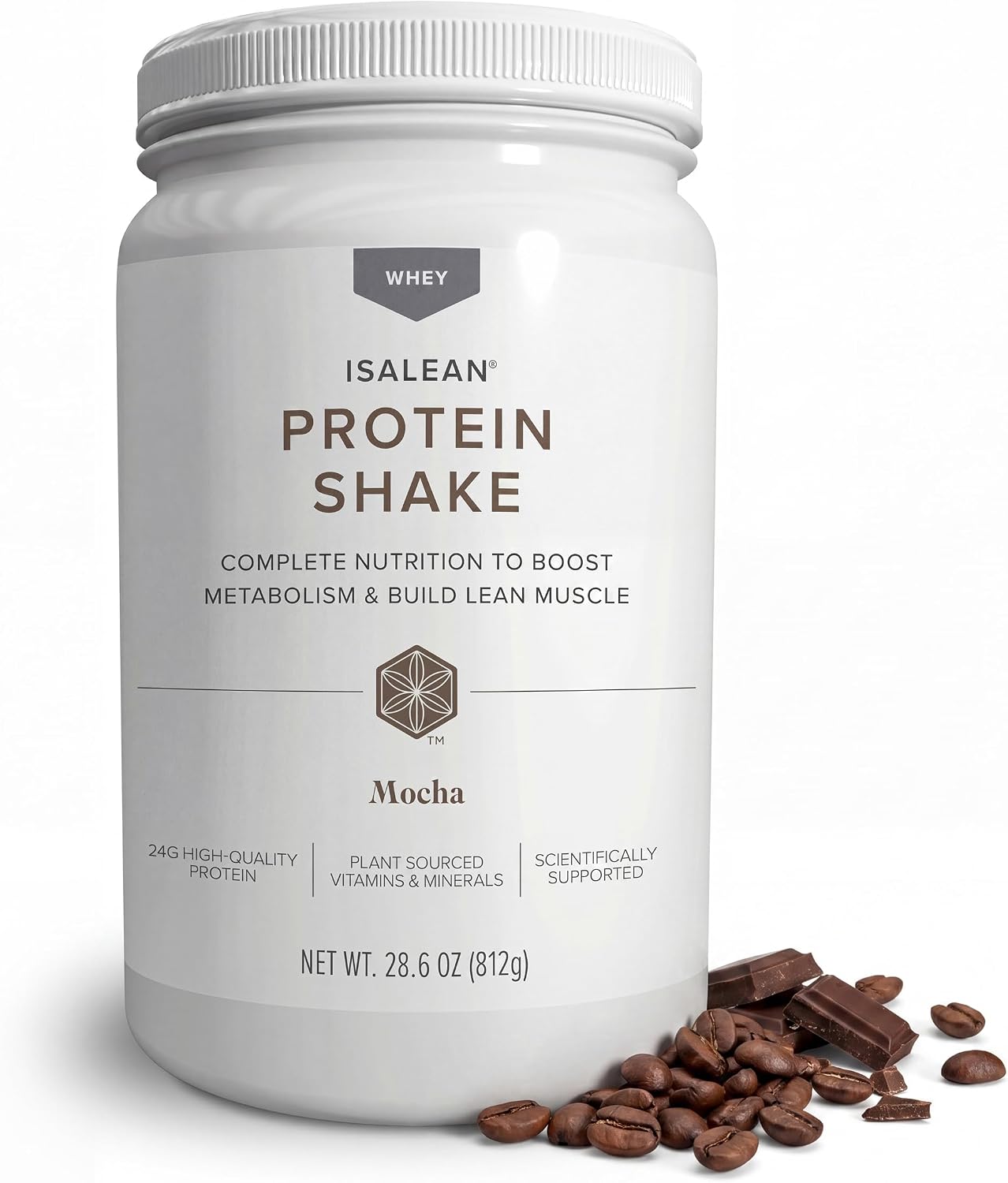 IsaLean Protein Shake - Complete Nutrition for Maintaining Healthy Weight & Lean Muscle Growth Enhanced with MCT Oil - 24 Vitamins & Minerals - 28.1 oz - 14 Meal Canister - Creamy Chocolate