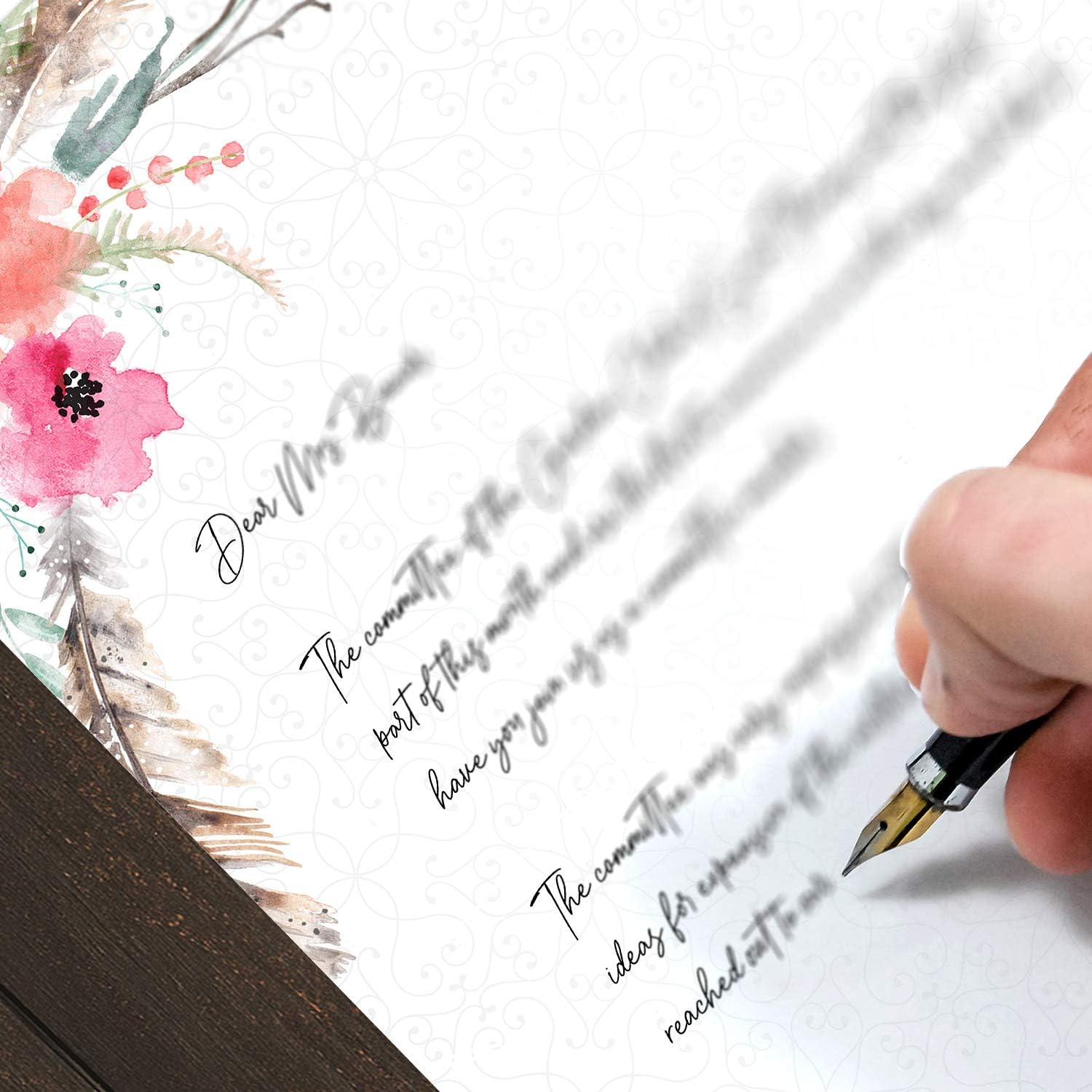 Great Papers! Lush Greenery Letterhead / 80 Floral Sheets 8.5" x 11" Beautiful Watercolor Botanical All Occasion Letter Paper