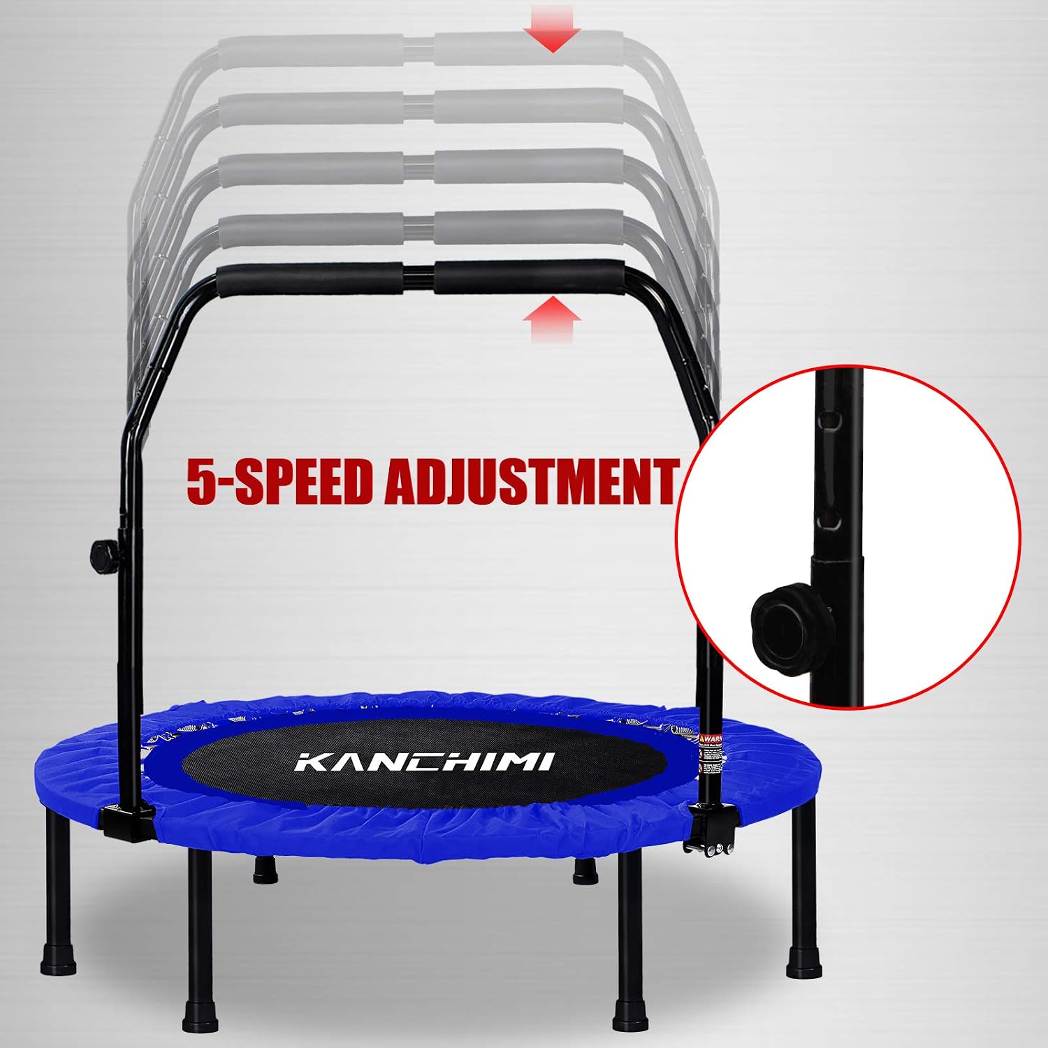 Kanchimi 40" 48" Folding Mini Fitness Indoor Exercise Workout Rebounder Trampoline with Handle, Max Load 330lbs