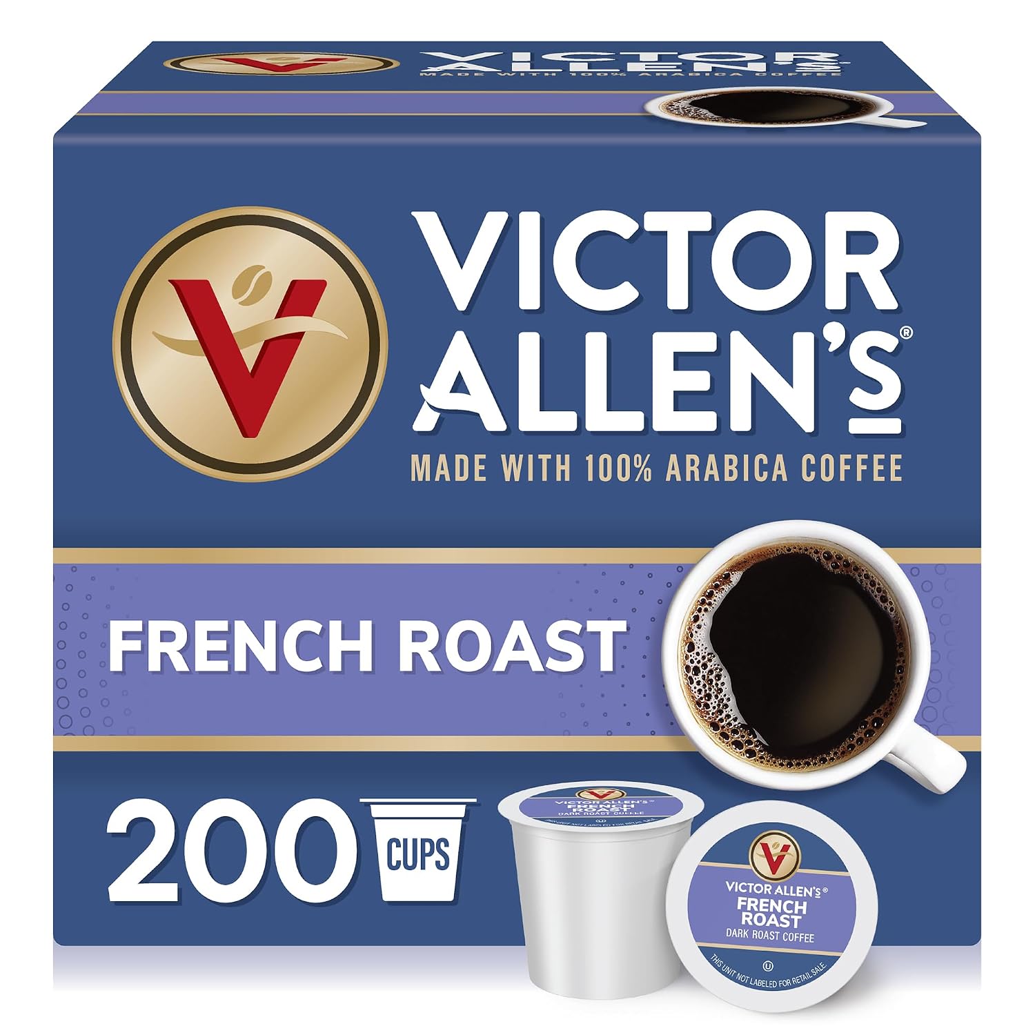 Victor Allen's Coffee Donut Shop Blend, Medium Roast, 80 Count, Single Serve Coffee Pods for Keurig K-Cup Brewers | 100% Arabica beans, Compatible with all K-Cup brewers, Kosher-OU (Pareve), 90-150mg caffeine per serving