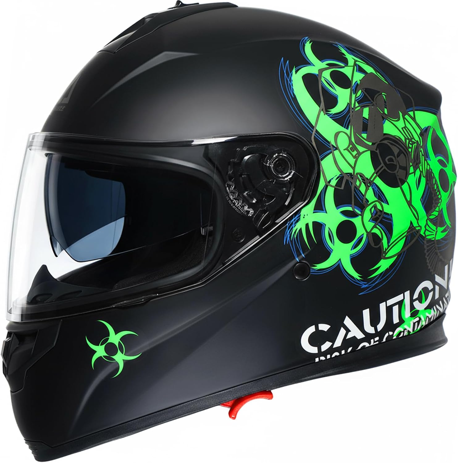 TRIANGLE Full Face Dual Visor Motorcycle Helmet, DOT Approved for Adults | High-Impact Street Bike Headwear with Smoked Inner Shield, Fast Buckle Strap & Breathable Comfort Padding for street riding