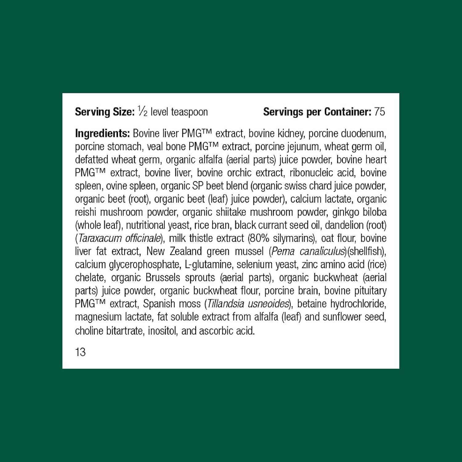 Standard Process Canine Hepatic Support - Dog Supplement to Aid Liver Health - Hepatic Immune Function & Liver Metabolism Support Supplement - Powder Supplement for Dogs - 110 g