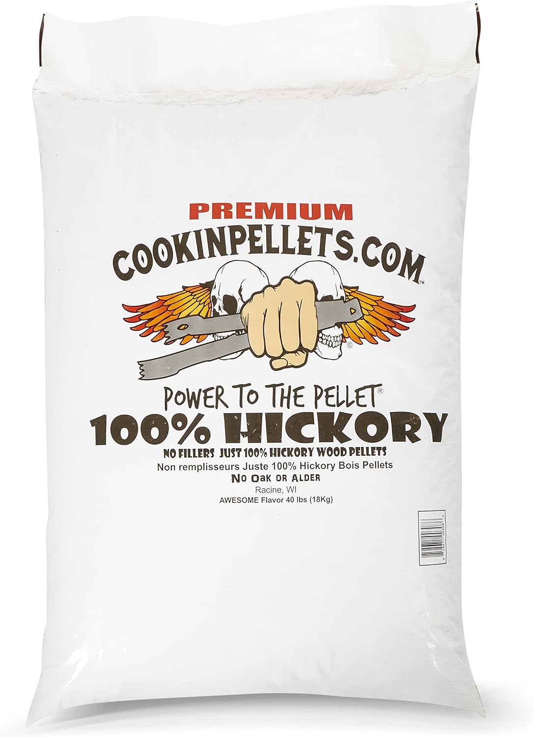 CookinPellets Premium Hickory Grill Smoker Smoking Wood Pellets, 40 Pound Bag (4 Pack)