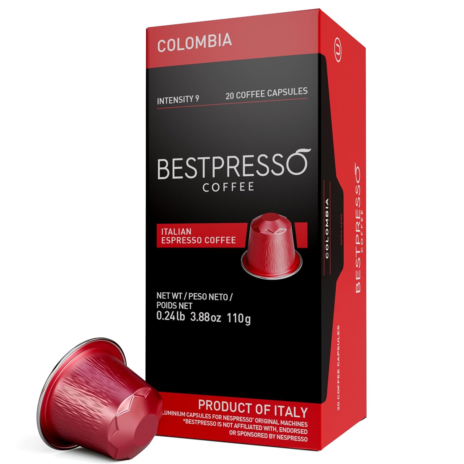 Bestpresso Coffee for Nespresso Original Machine 120 pods Certified Genuine Espresso Flavored Pack Vanilla Pods Compatible with Nespresso Original