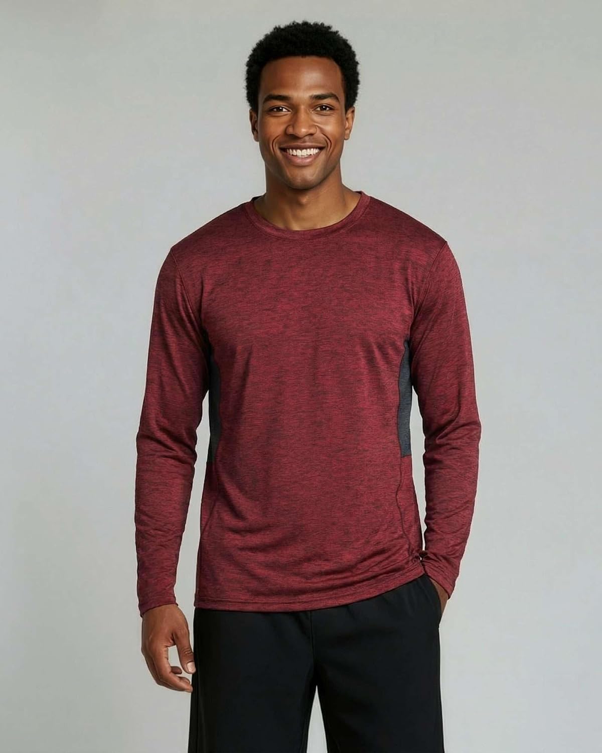 4 Pack Men's Dry Fit Long Sleeve Workout Shirts Gym Athletic Tee Fishing