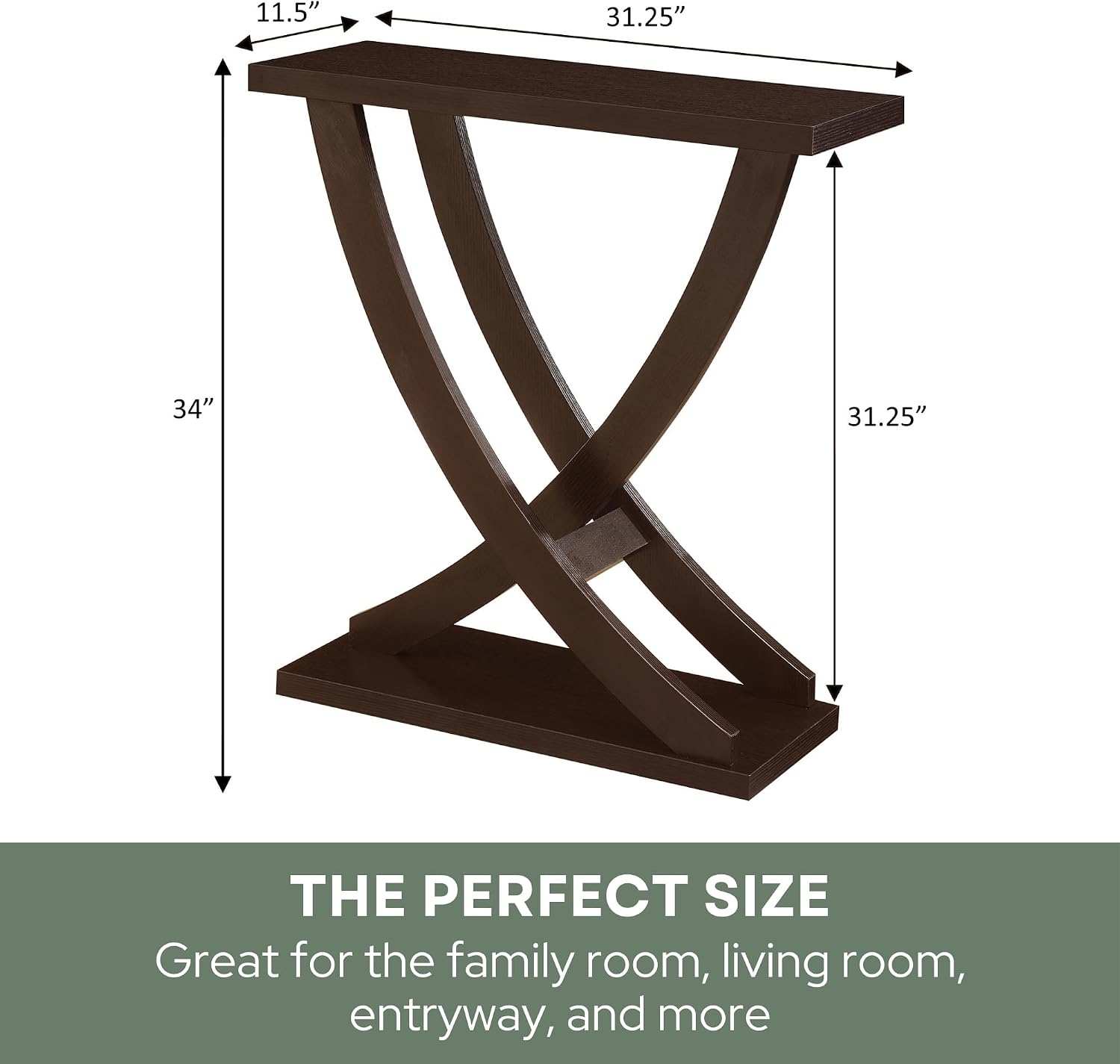 Convenience Concepts Newport Cross Step Console Table, Espresso