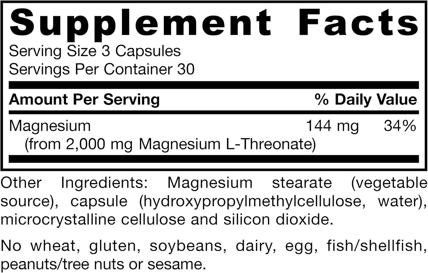 Jarrow MagMind Magtein Magnesium L-Threonate, 90 Capsules | Magnesium Supplement, Brain Supplements For Memory Support, Veggie Capsules, 30 Day Supply