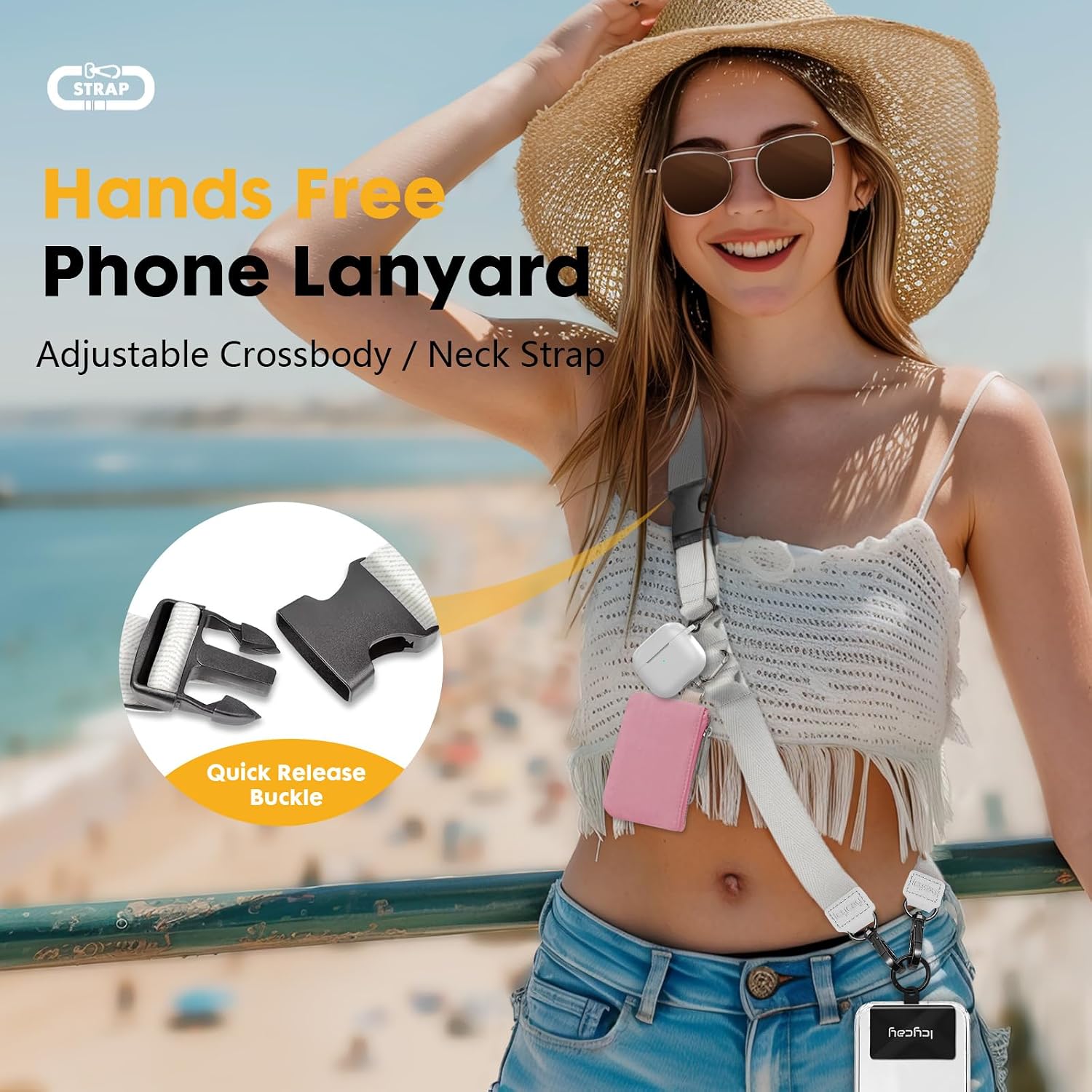 Icycay Phone Lanyard Crossbody Strap Neck Adjustable Teacher Women Cat