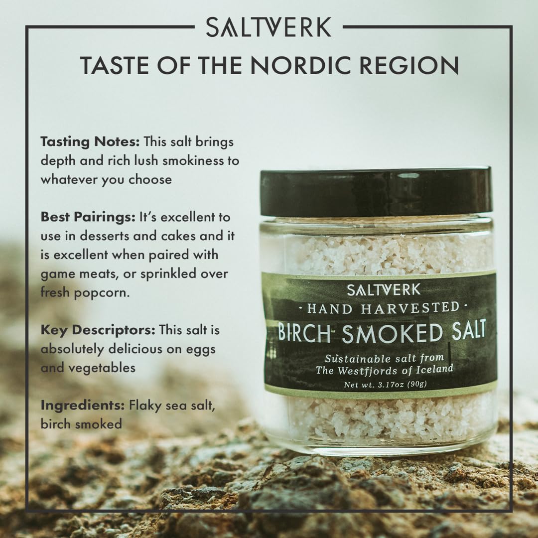 Saltverk Sea Salt - Seaweed 3.17 Oz | Gourmet, Icelandic, Hand Harvested and Sustainably Made