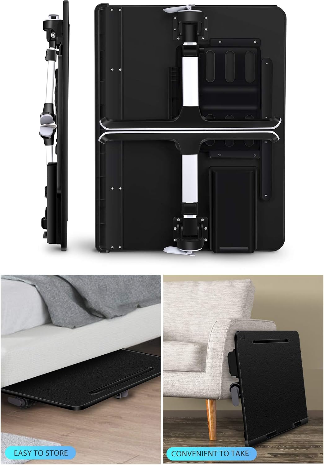 Laptop Lap Desk for Bed, SAIJI X-Large Adjustable Laptop Table