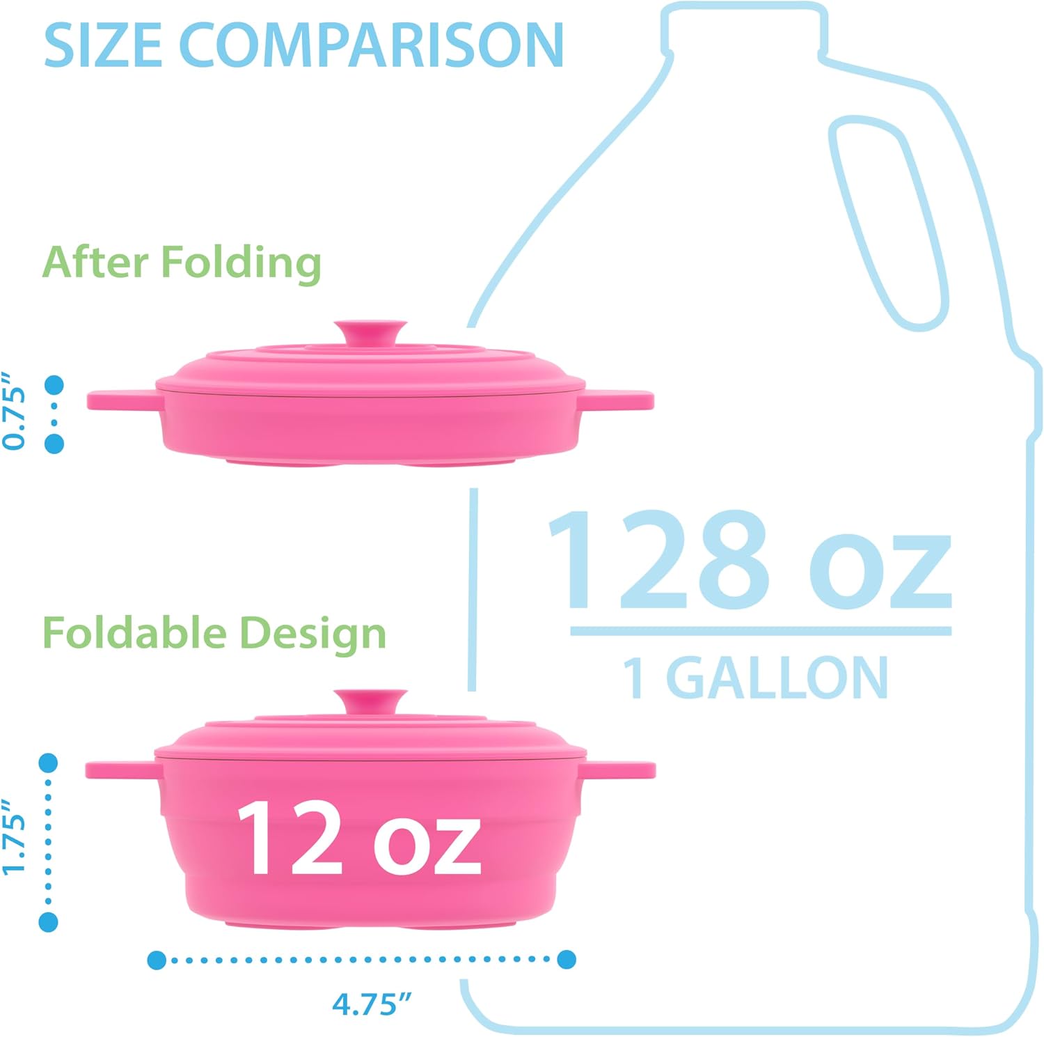 Bakerpan Collapsible Silicone Microwave Vegetable Steamer with Lid - 64 oz Silicone Steamer Pot for Cooking, Steaming & Reheating Food - BPA-Free, Dishwasher Safe