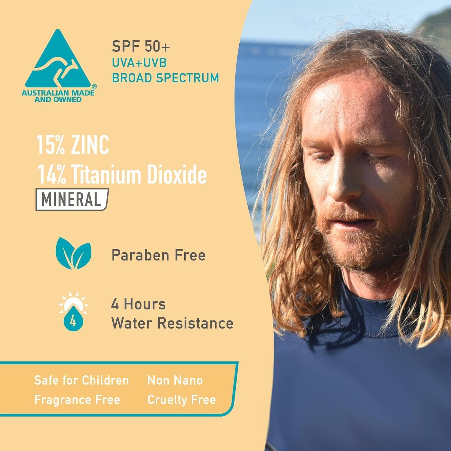 Sun Zapper Zinc Oxide Sunscreen Stick SPF 50+ Light Skin Tone – Mineral Sunscreen for Face and Body, Water Resistant Sunblock for Sensitive Skin,Travel Size 12g (0.42 oz), Australian Made