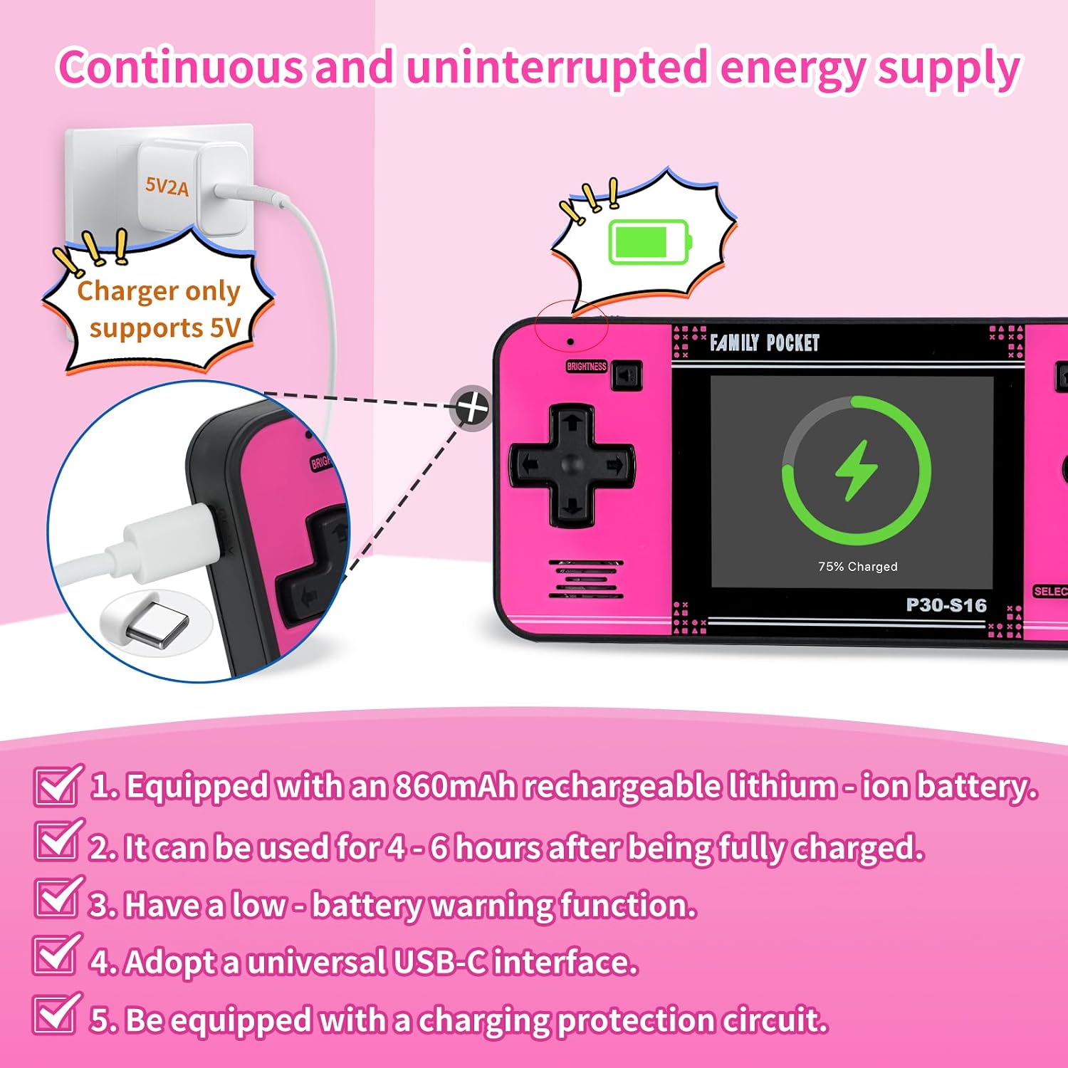 Handheld Game for Kids -Preloaded 220 Retro Video Games, Portable Gaming Player with Rechargeable Battery 3.0" LCD Screen, Mini Arcade Electronic Toy Gifts for Boys Girls (Blue)