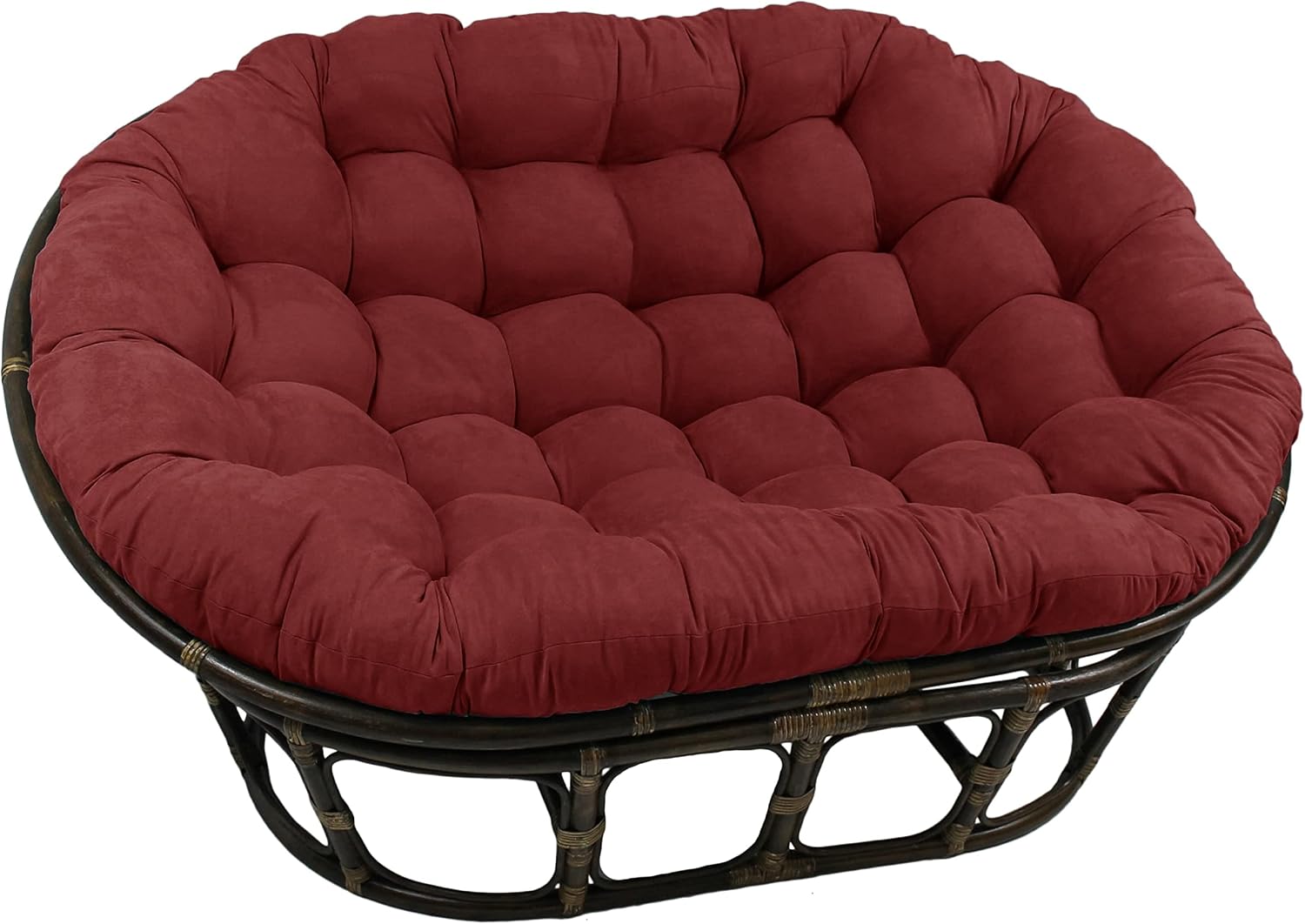 Blazing Needles Solid Microsuede Double Papasan Chair Cushion, 58" x 6" x 78", Black