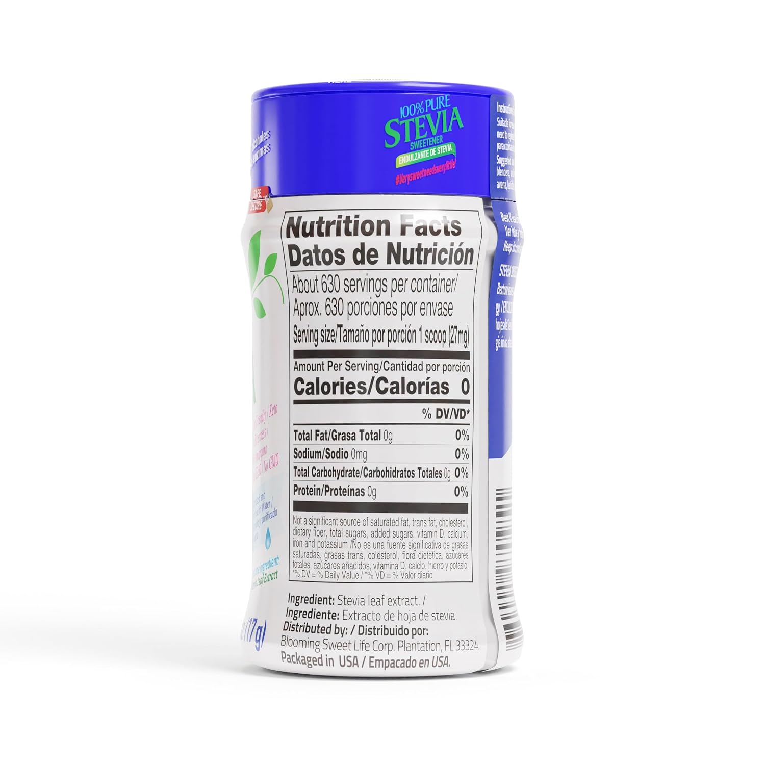 Stevia Powder 100% Pure, No Artificial Sweetener, Stevia Green Leaf Extract | Zero Calorie & Keto Friendly (0.6 Ounces)