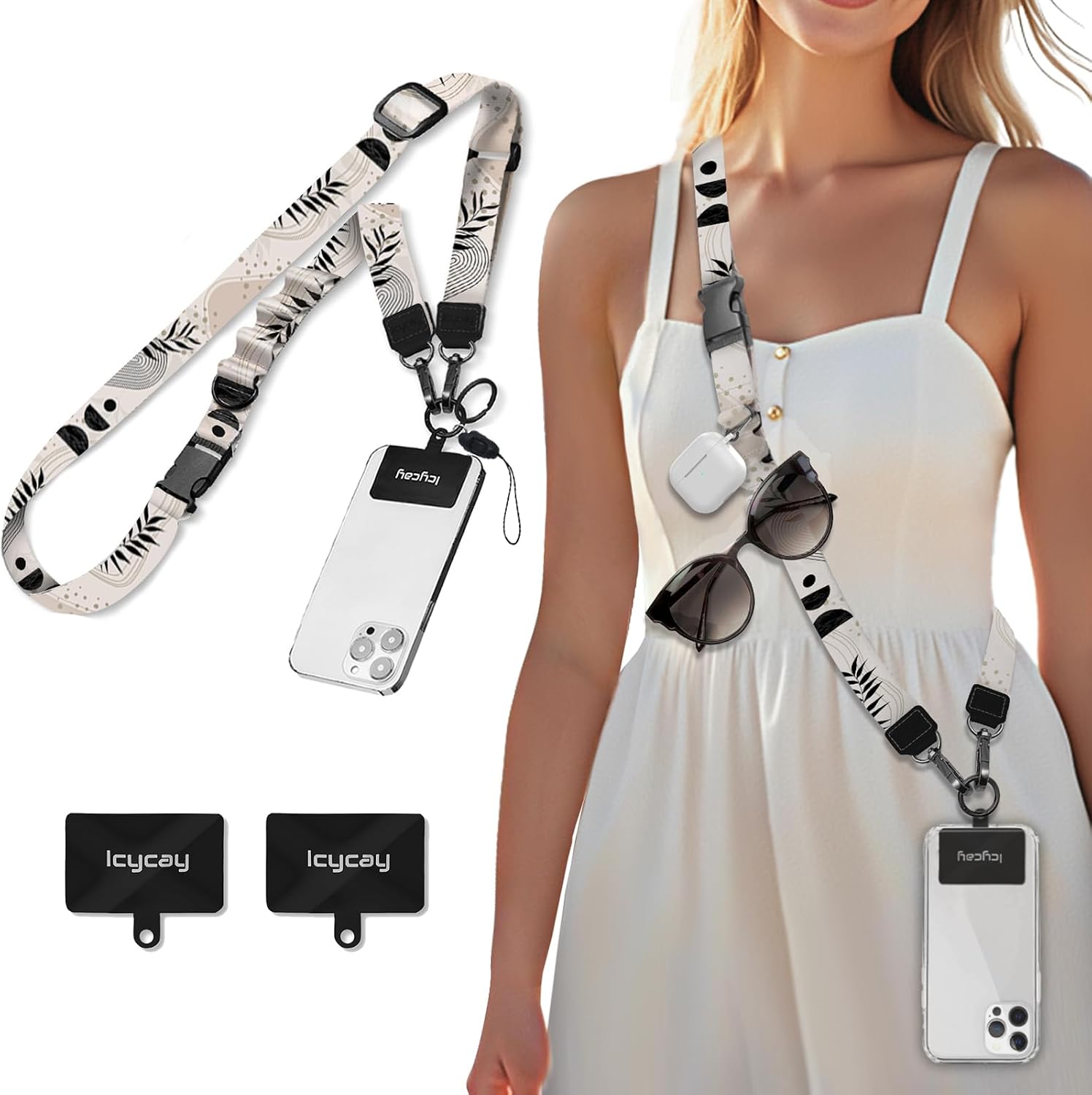Icycay Phone Lanyard Crossbody Strap Neck Adjustable Teacher Women Cat