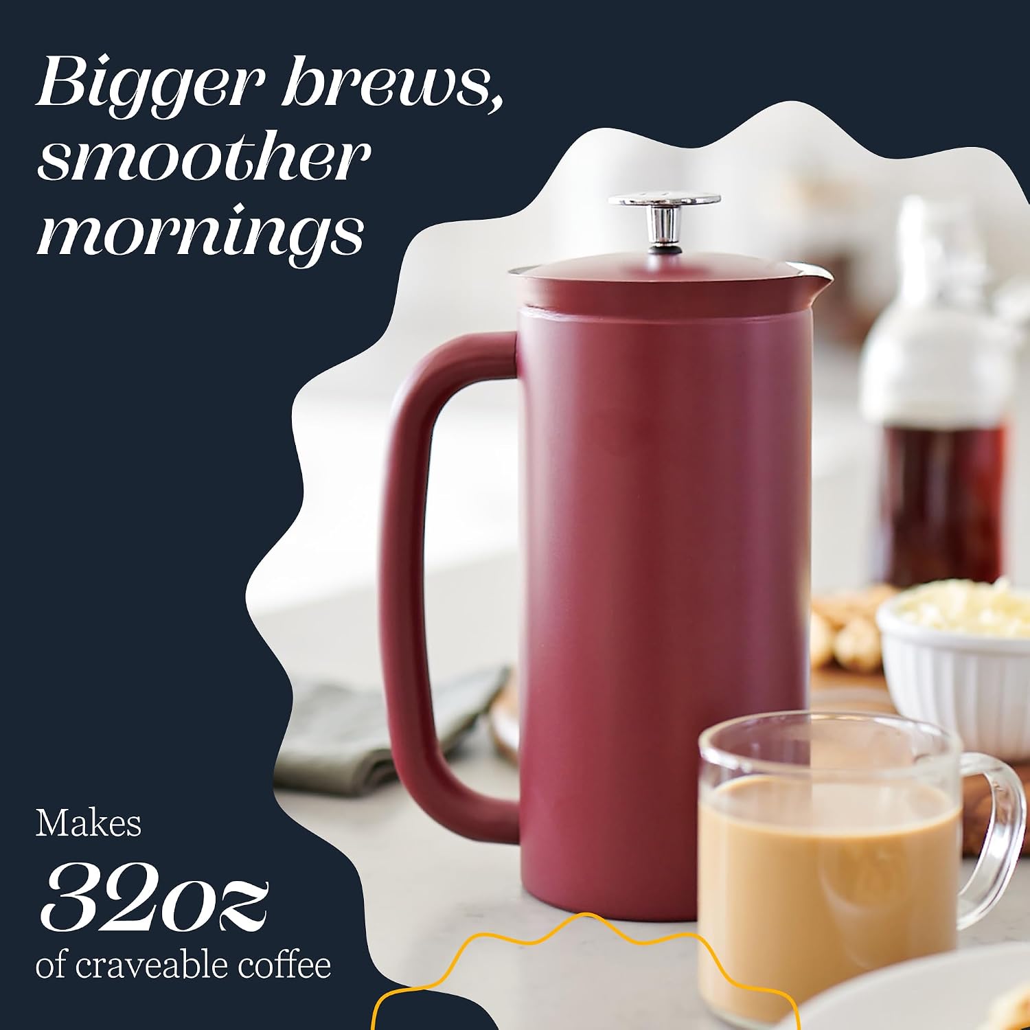 ESPRO P7 French Press, 18oz, Brushed, Stainless Steel Coffee Maker | Double Filter Coffee Press, Grit-Free Coffee, Heat Resistant Insulated tea Press, Easy Hot and Cold Coffee Brewer, Tea Brewer