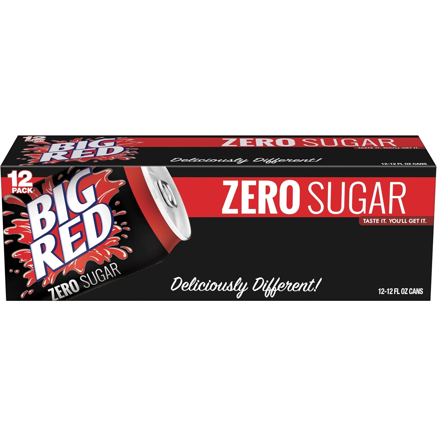 Big Red Zero Sugar Soda, 12 fl oz cans, 12 pack