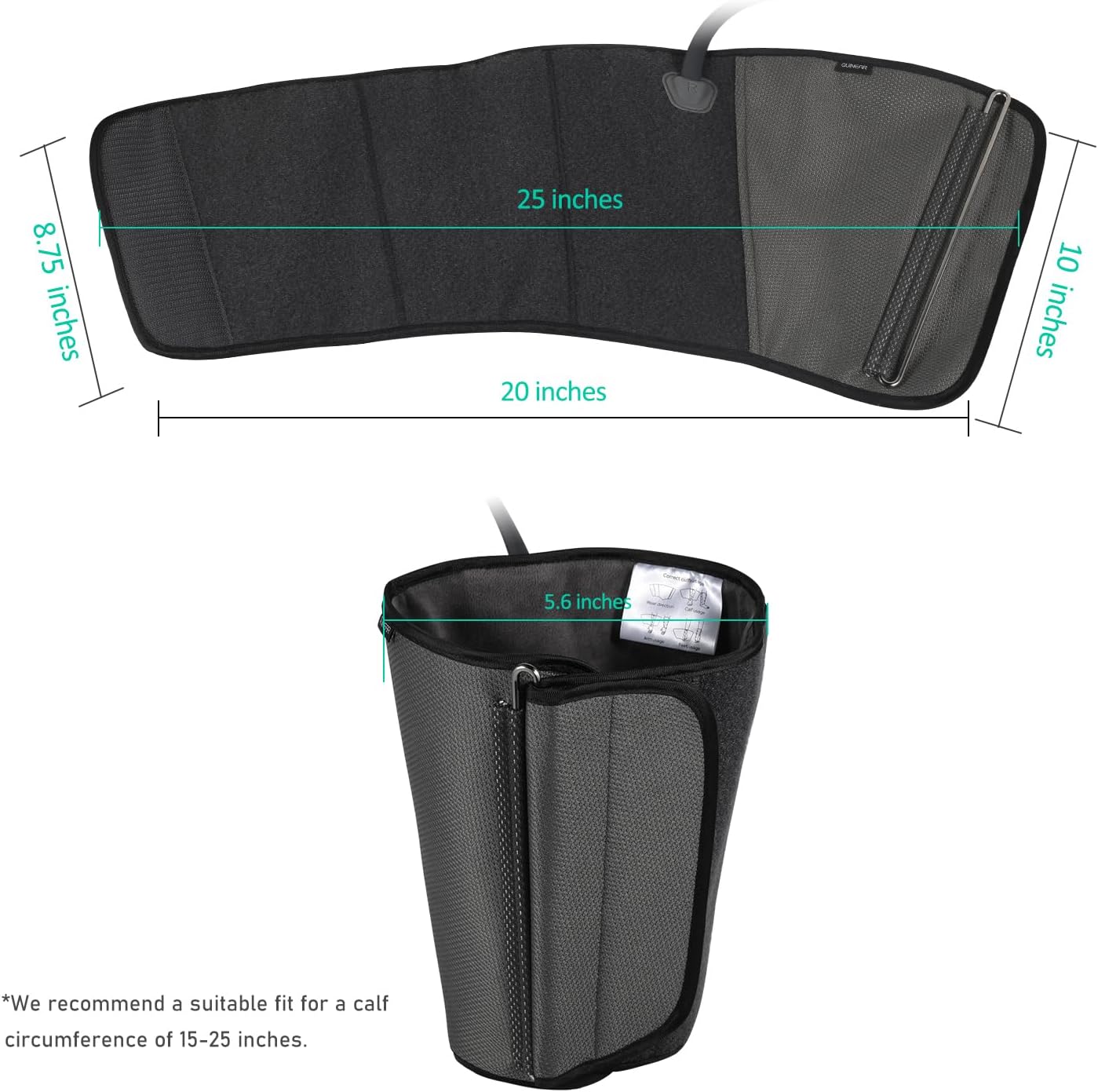 QUINEAR Air Compression Leg Massager for Circulation & Pain Relief, Calf Massagers with 2 Modes & 3 Intensities