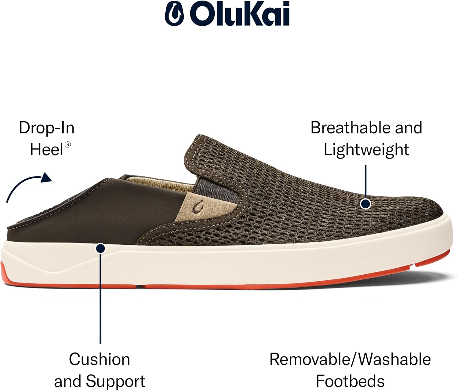 OluKai Lae'ahi Men's Slip On Shoes, Breathable Everyday Sneaker