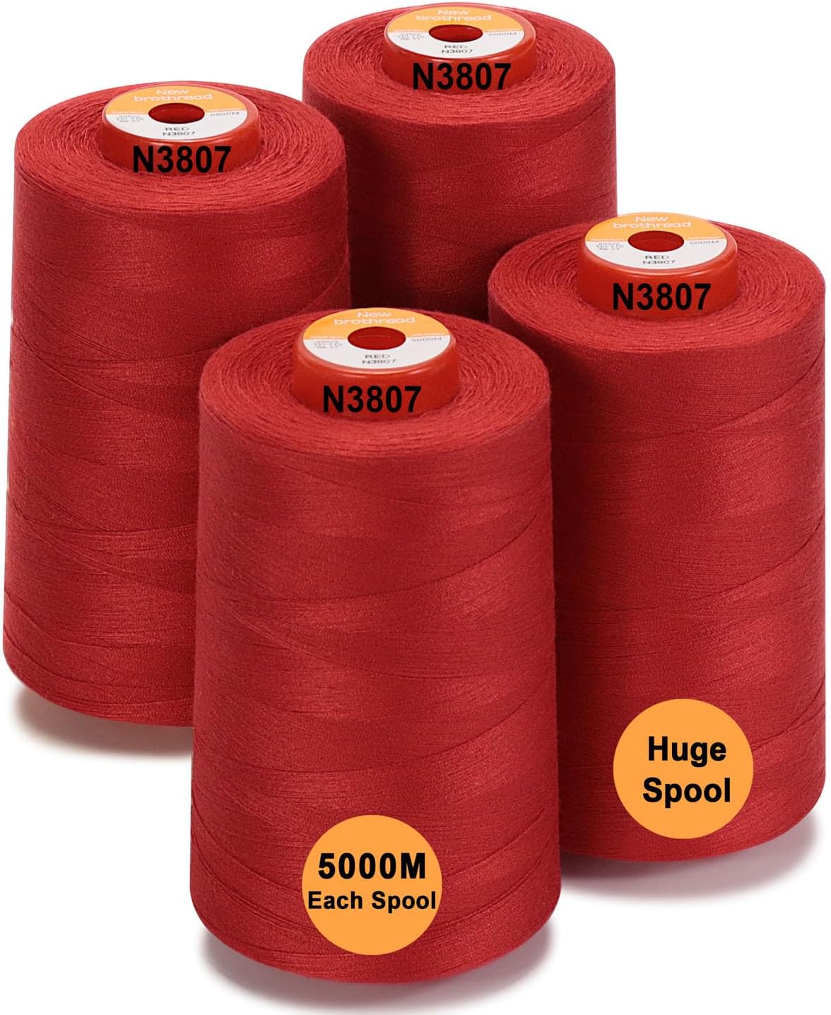 New brothread 4 Large Cones All Purpose Polyester Thread -Cream