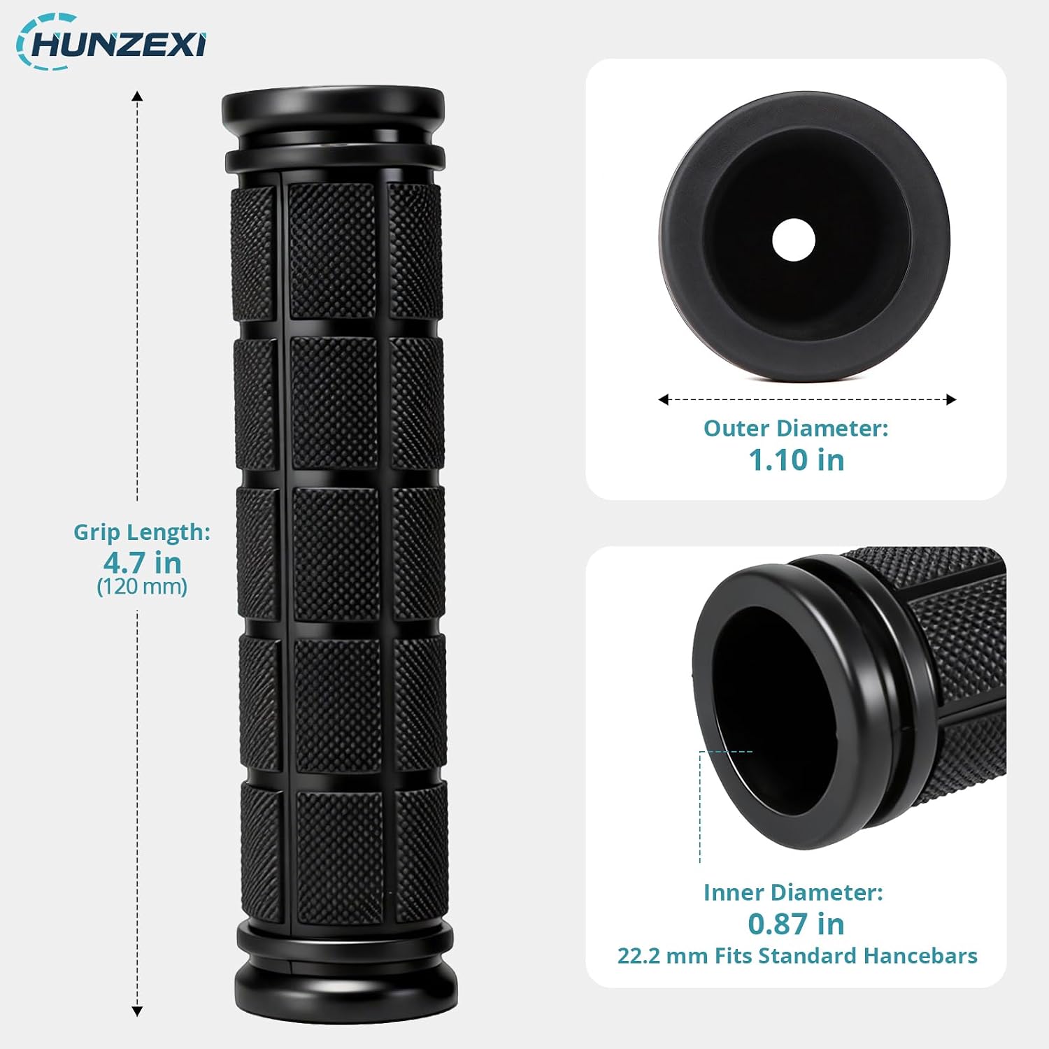 CHUNZEXI 4 PCS Bike Handlebar Grips, Rubber Bicycle Bar Grips Replacement, Non-Slip Handle Grips for Kids Bikes, Scooters, BMX