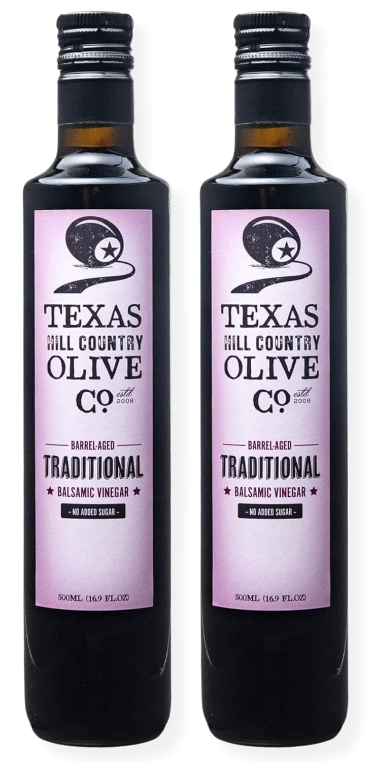 White Lemon Balsamic Vinegar - Gourmet Barrel Aged Infused Balsamic Vinegar - Great for Dressing Dipping Glazing - No Artificial Flavors or Added Sugar - Made in Texas (8.5 oz)